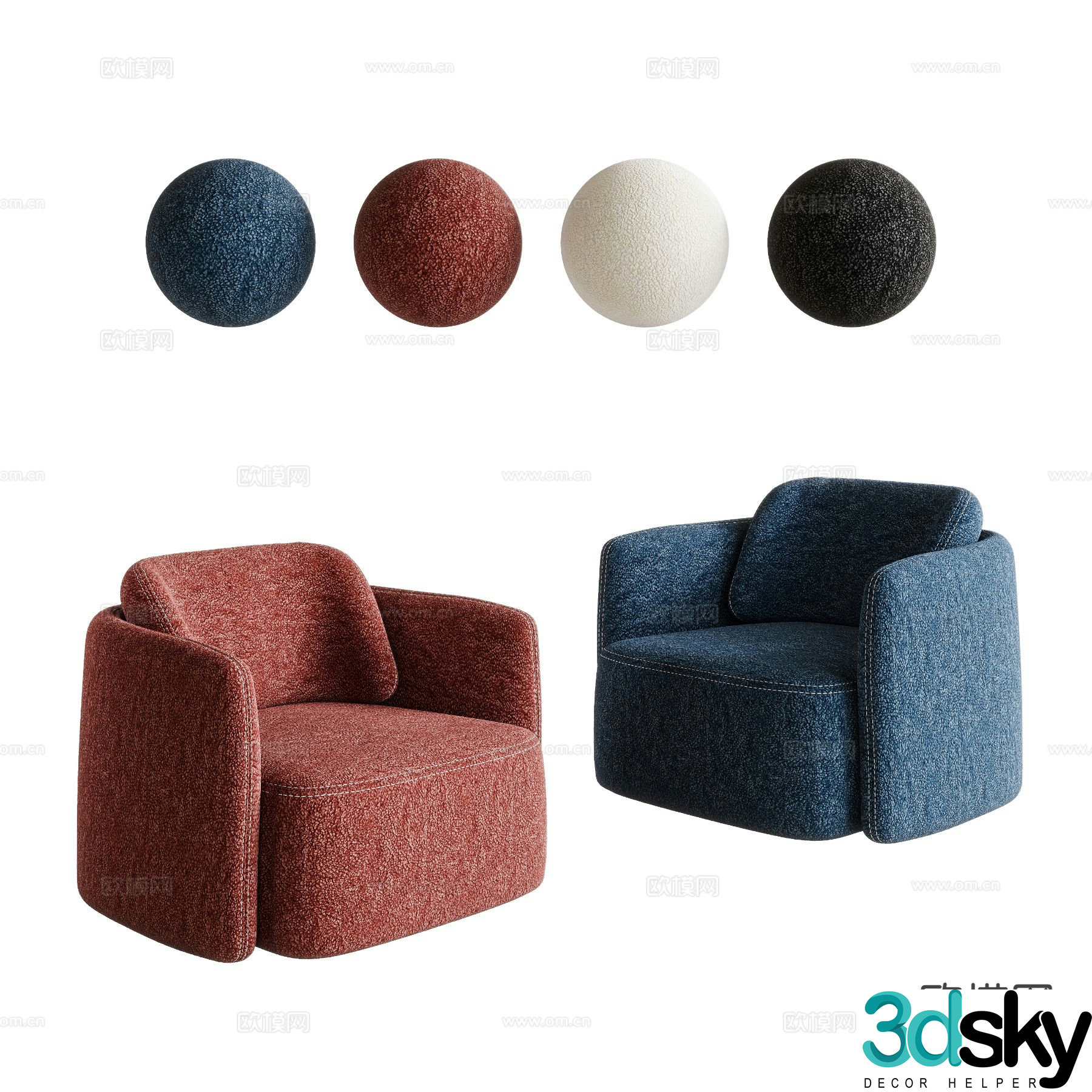 Single sofa 3d model
