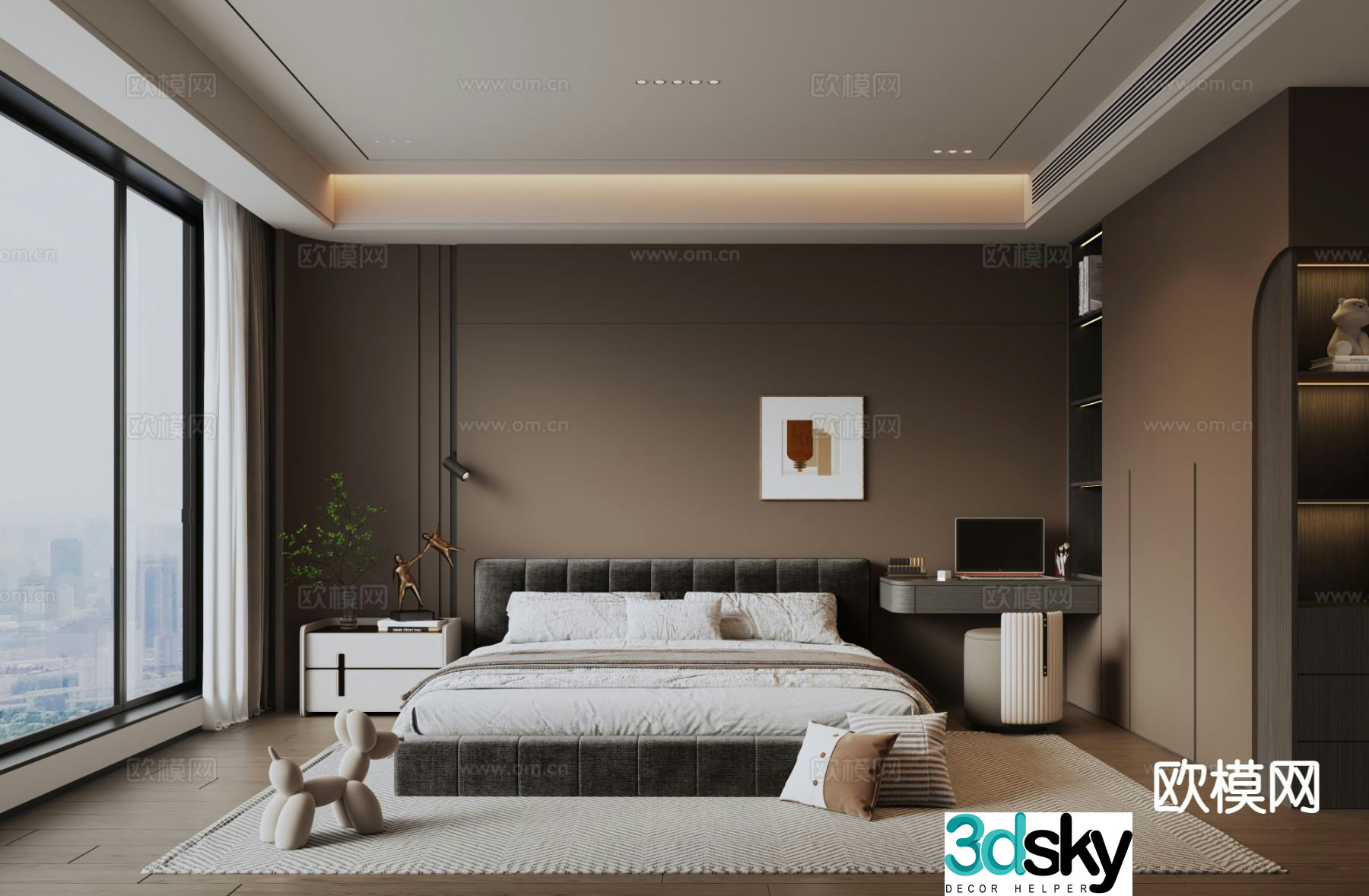 Italian style bedroom master bedroom 3d model
