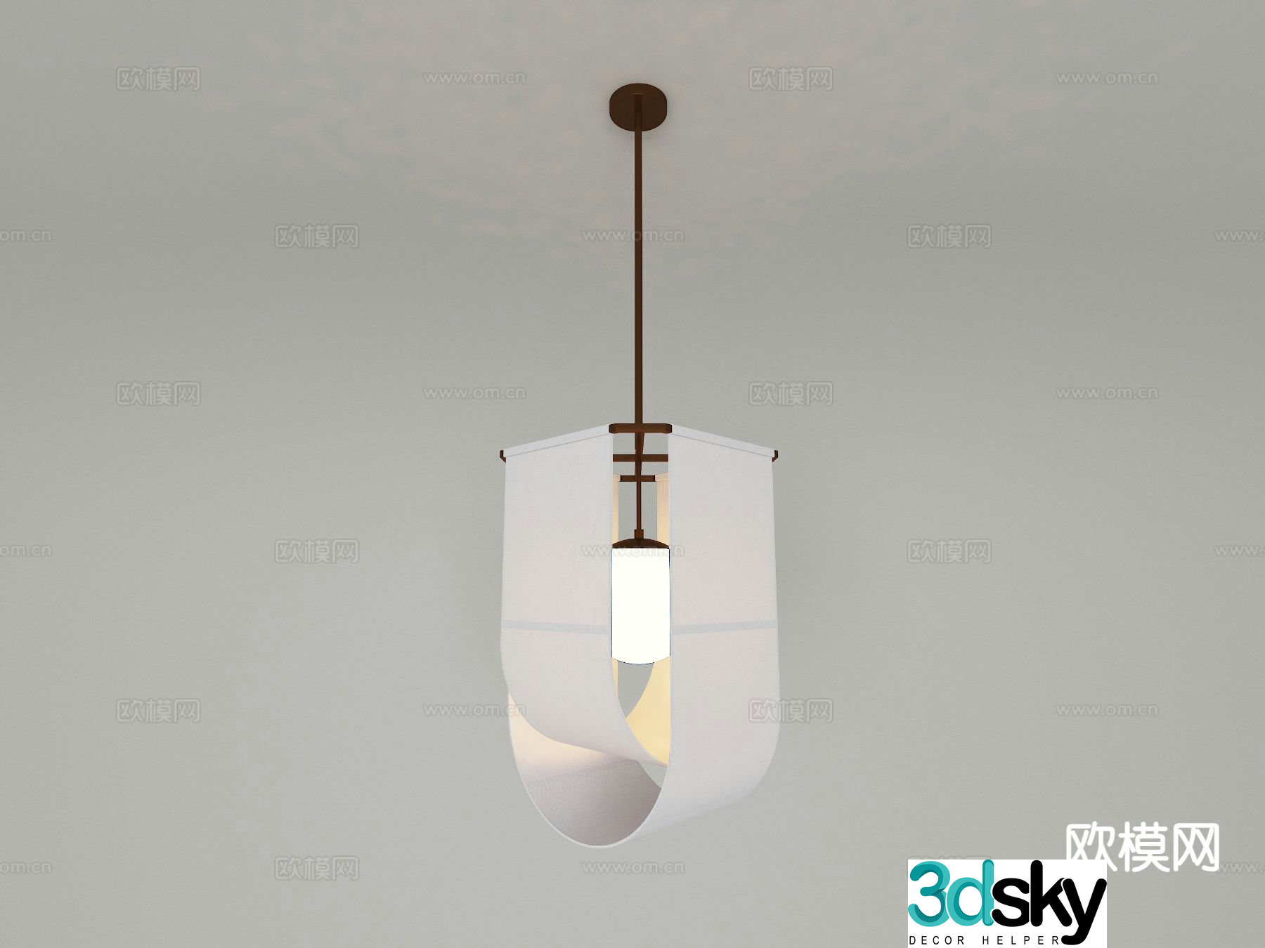 Wabi-sabi style chandelier 3d model