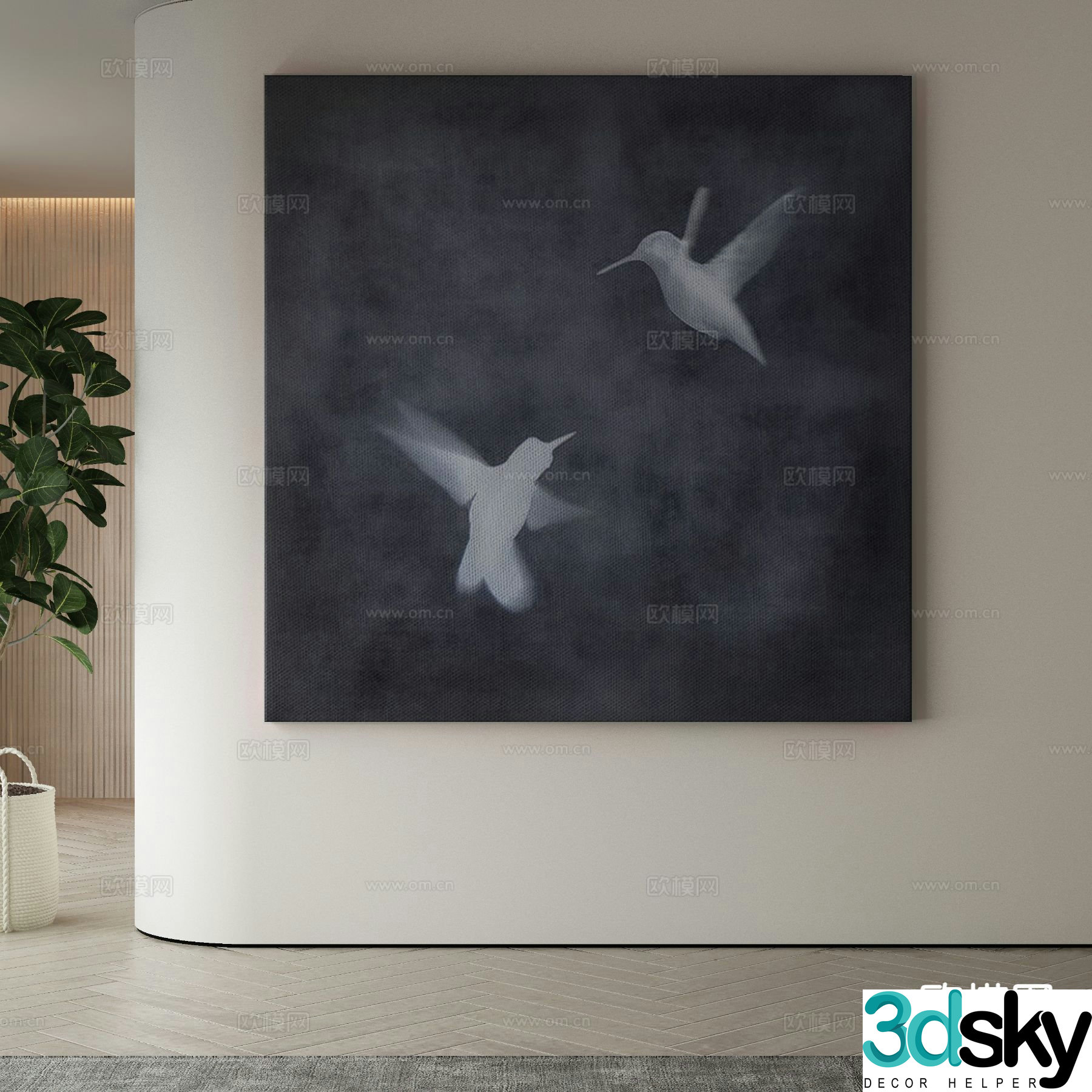 Modern art painting texture painting decorative painting 3d model