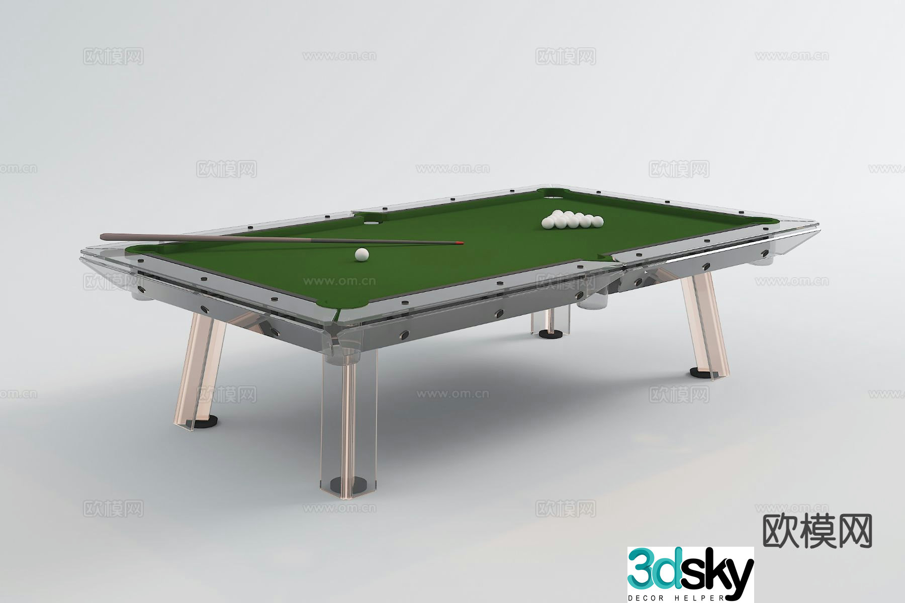 Modern pool table 3d model