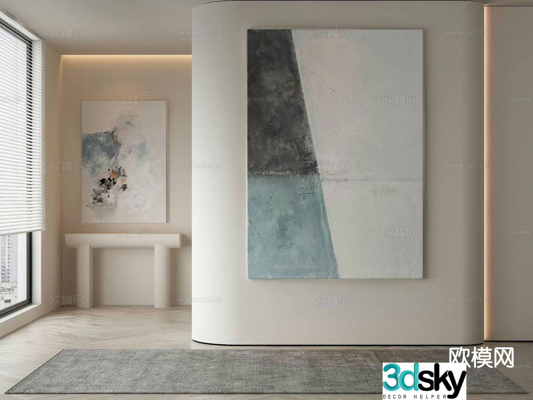 Modern decorative painting abstract hanging painting 3d model
