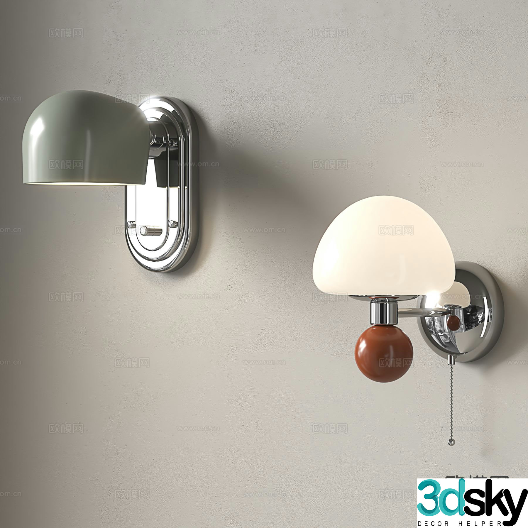Medieval style wall lamp retro style wall bedside wall lamp aisle wall lamp 3D model