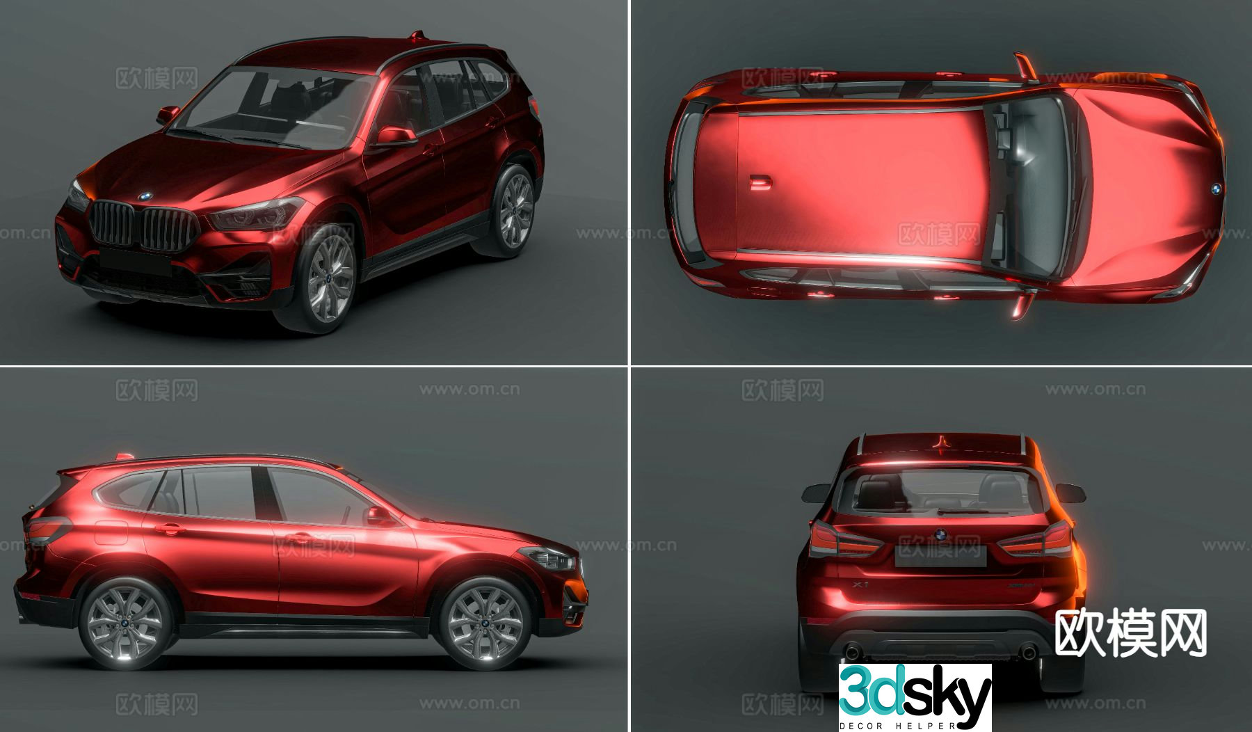 modern bmw x1 bmw car off road vehicle 3d model