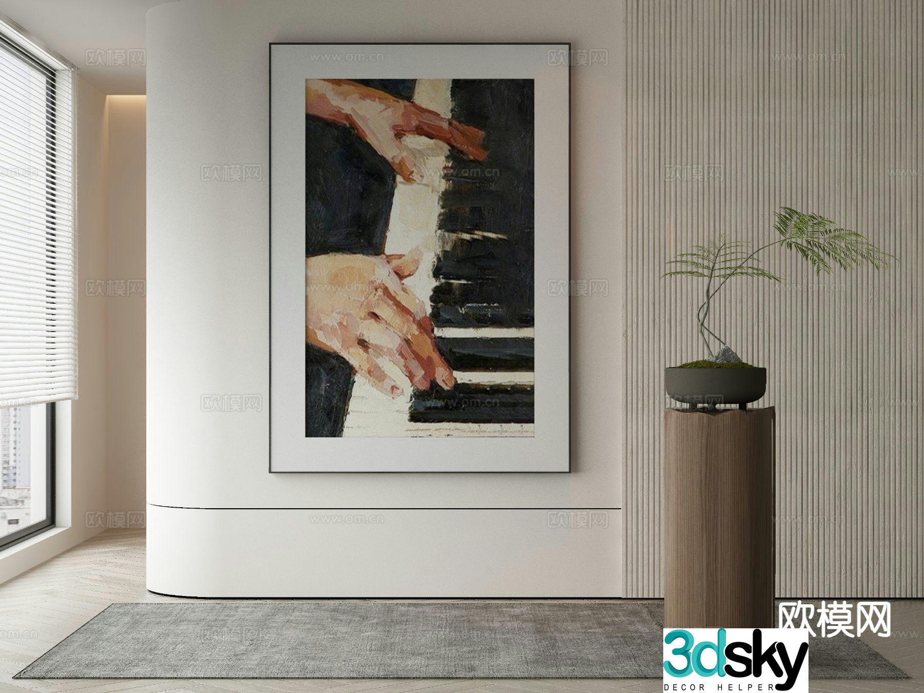 Modern art painting texture painting decorative painting 3d model
