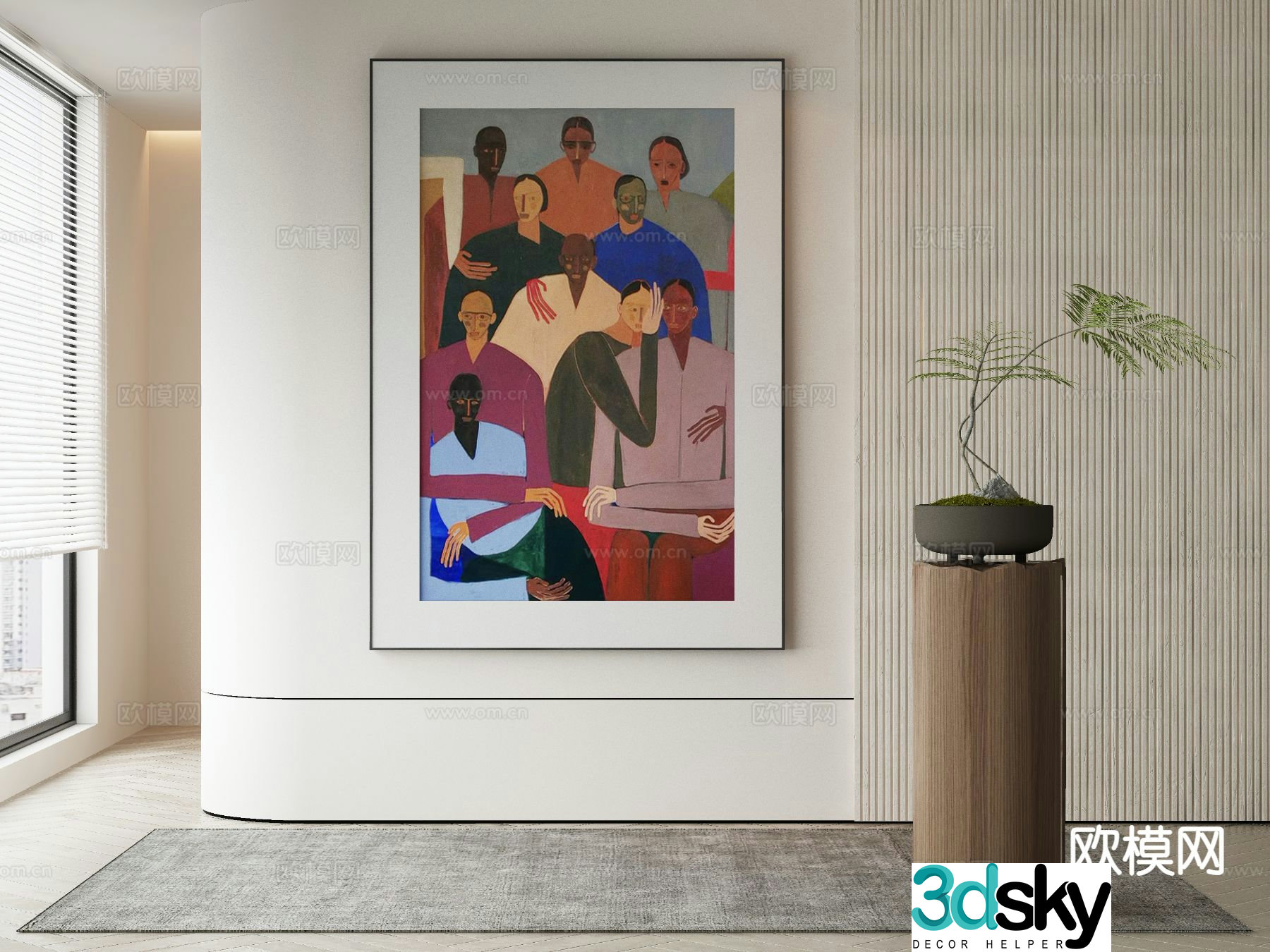 Modern art painting texture painting decorative painting 3d model