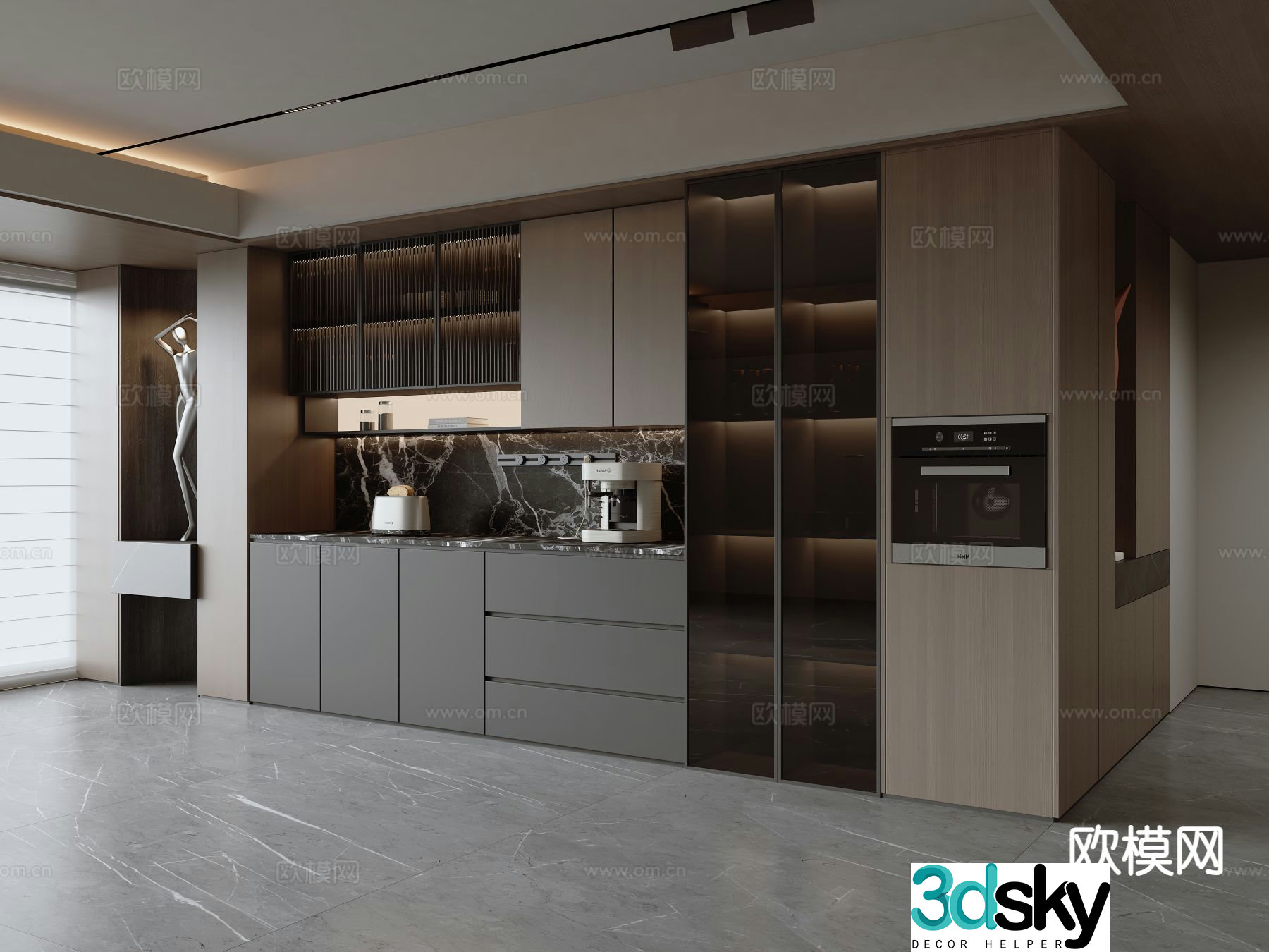 Italian wine cabinet sideboard 3d model
