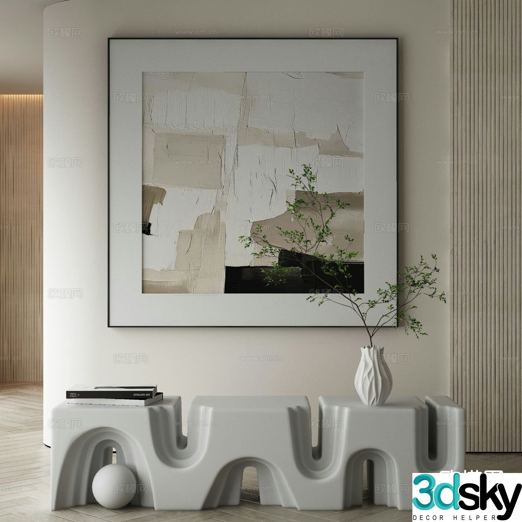 Modern decorative painting texture painting 3d model