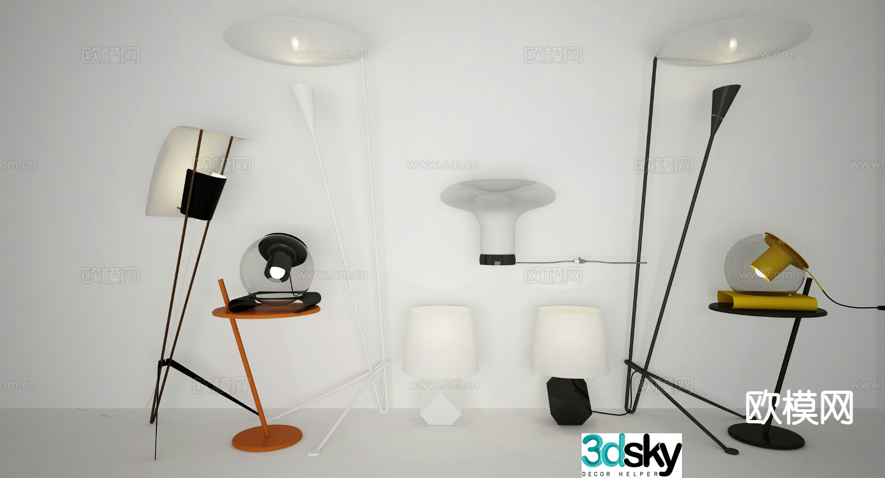 Italian minimalist floor lamp 3D model
