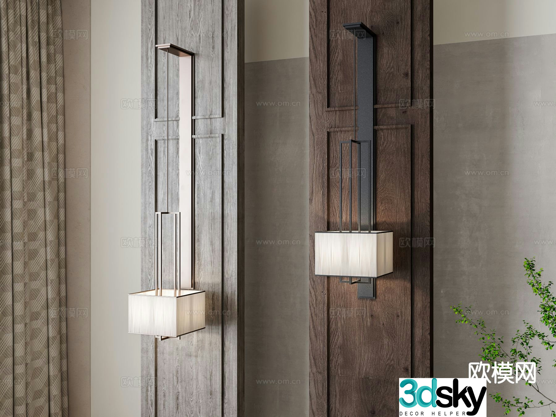 New Chinese style wall lamp 3d model