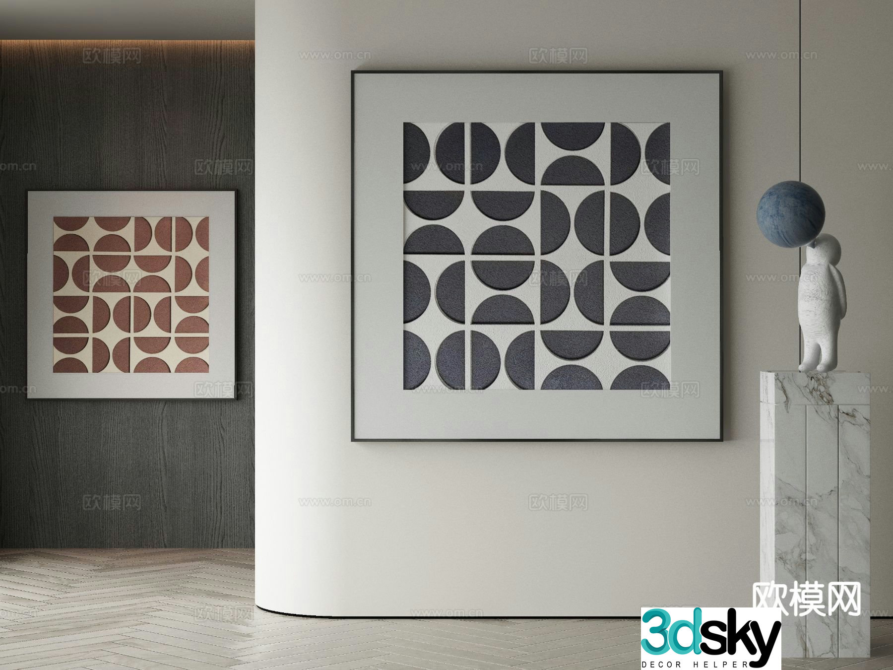 Modern art painting abstract painting decorative painting 3d model