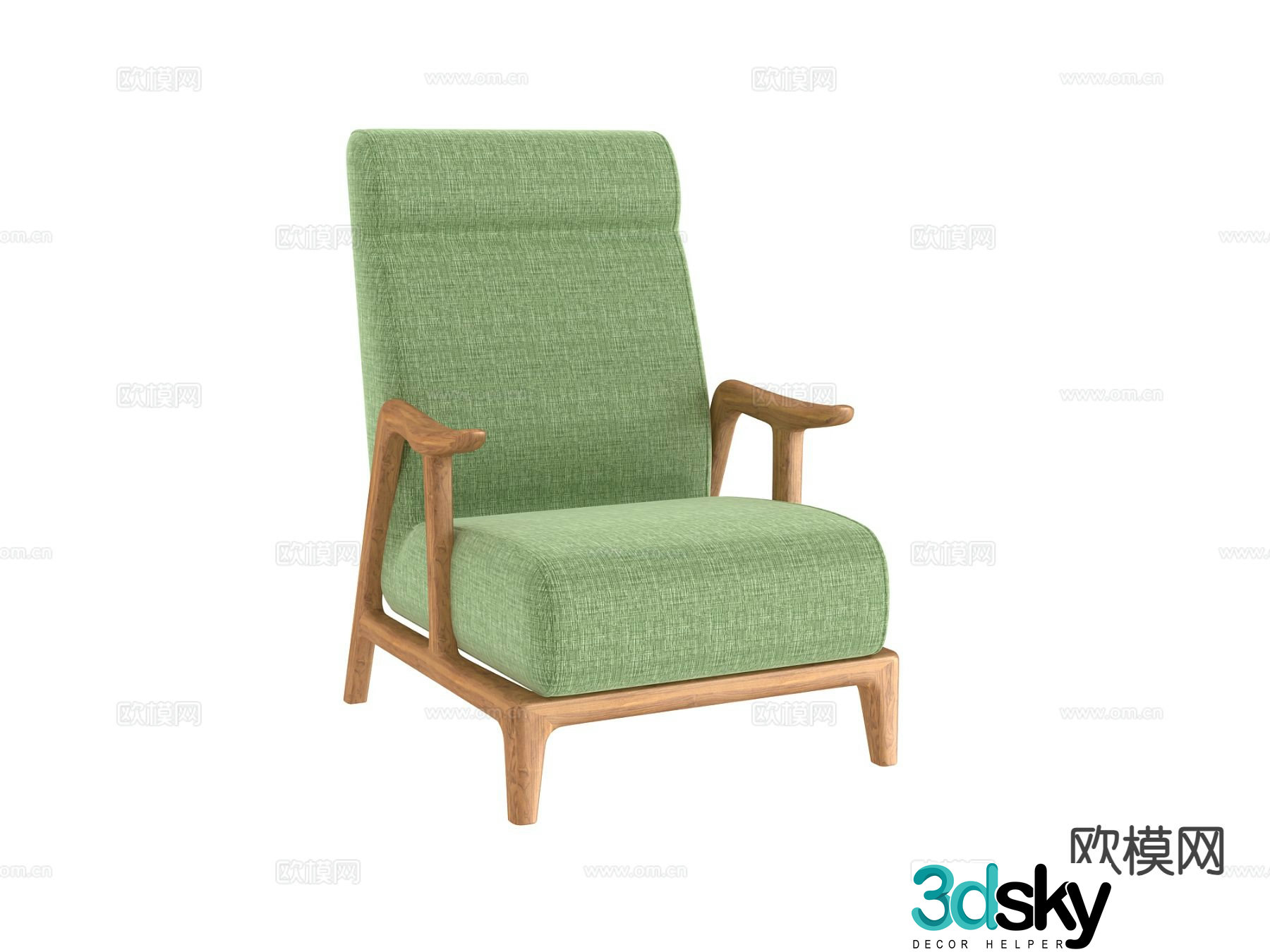 Nordic armchair chair leisure chair 3d model