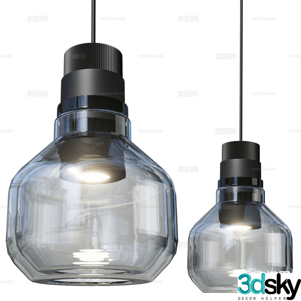 Cangini Tucci glass chandelier 3d model