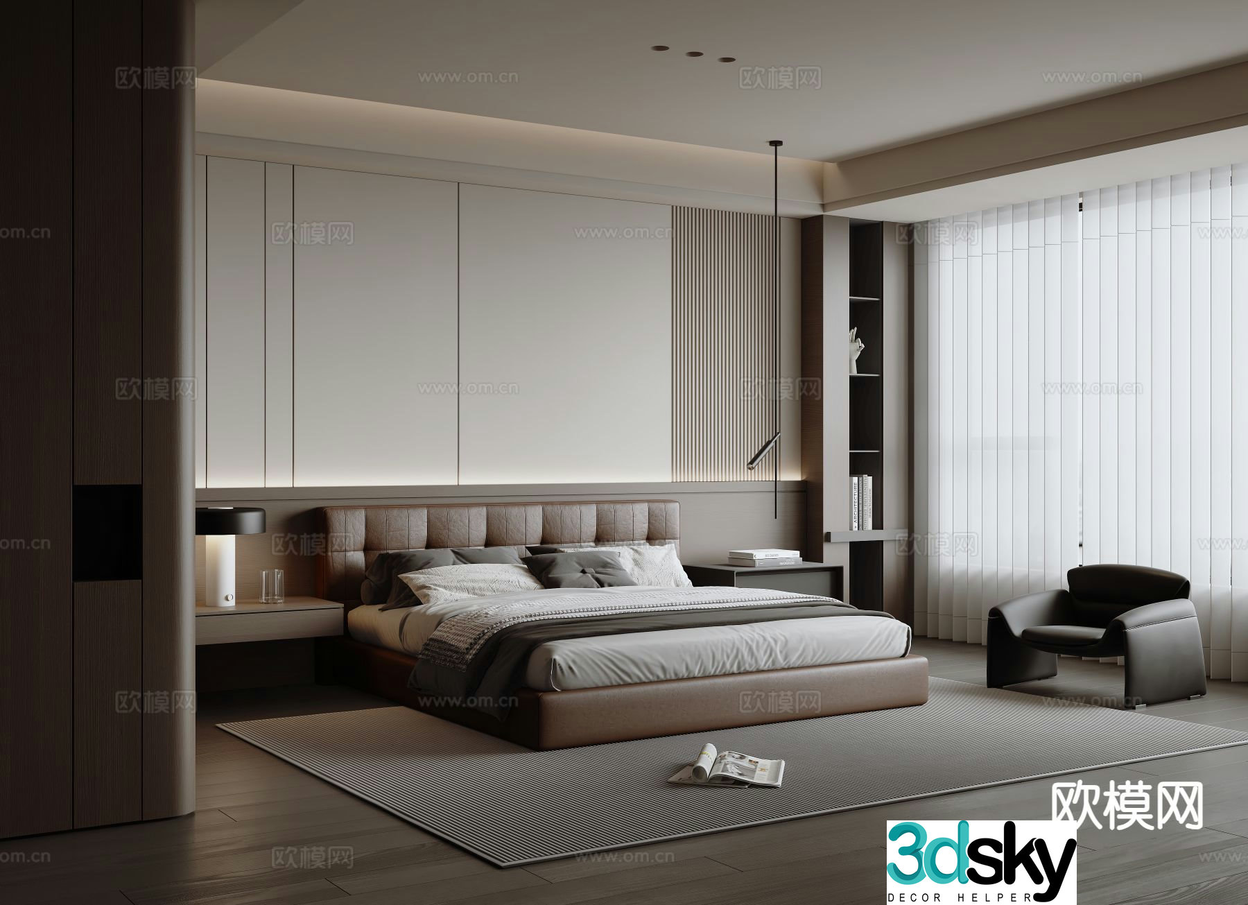 Italian style bedroom master bedroom 3d model