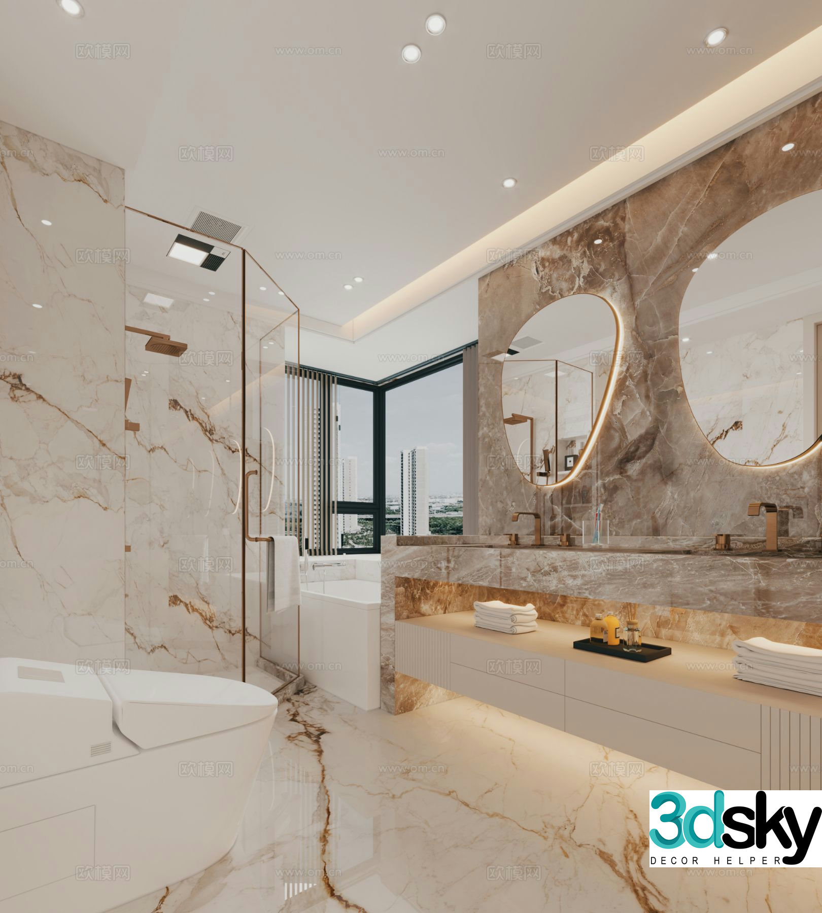 Modern bathroom bathroom toilet 3d model