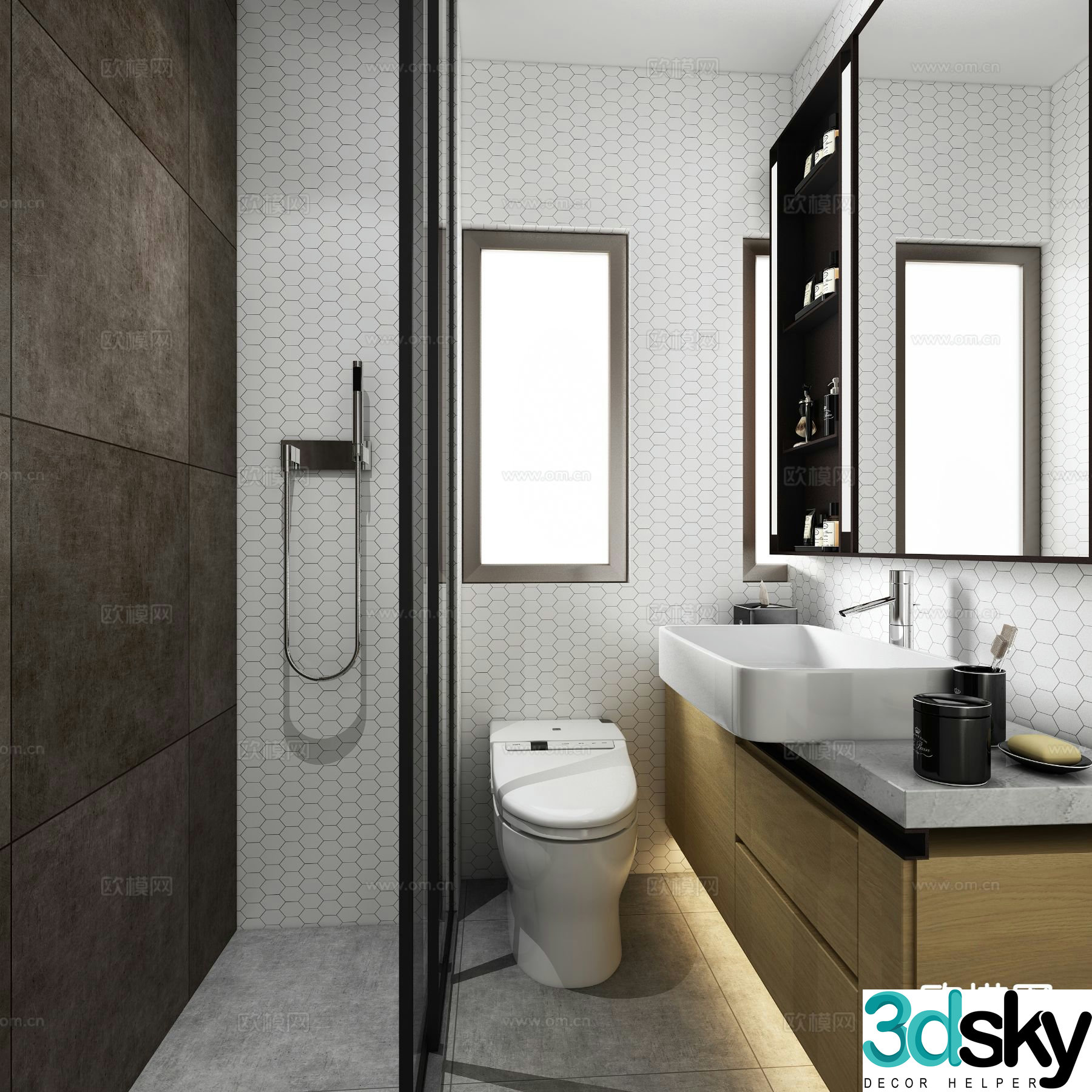 Modern bathroom bathroom toilet 3d model