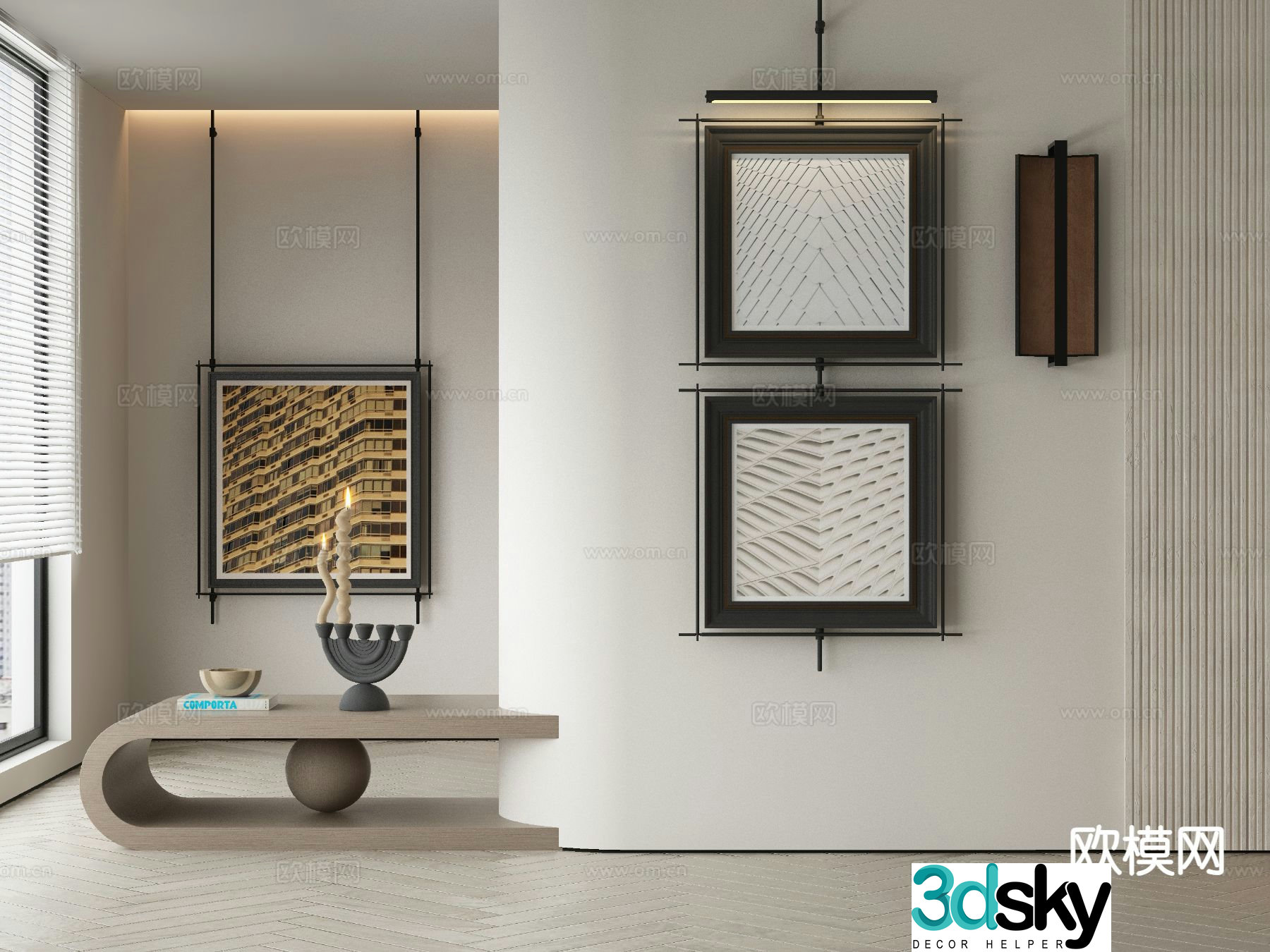 Modern art painting texture painting decorative painting 3d model