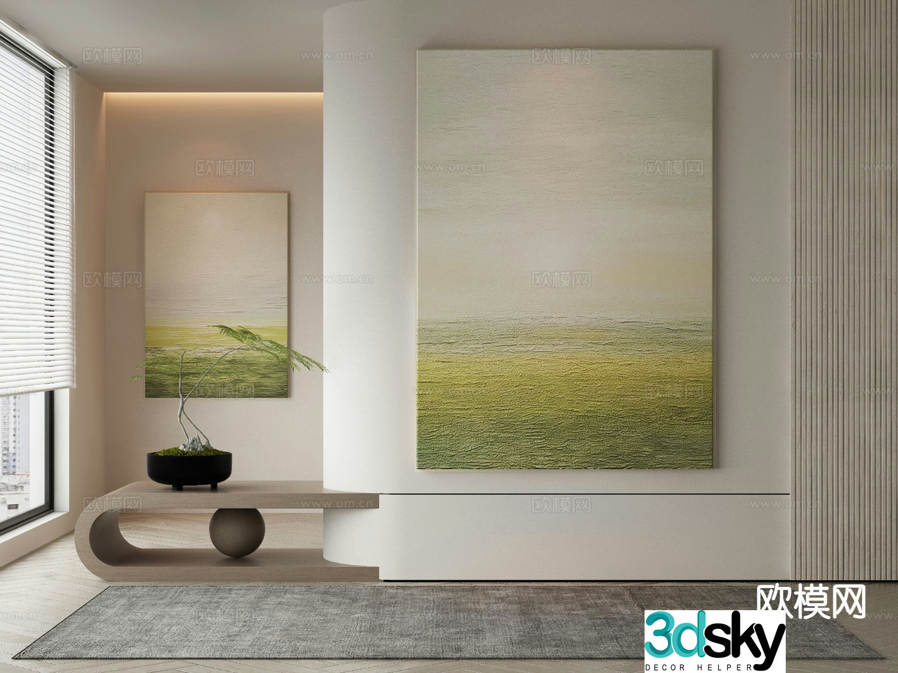 Modern art painting texture painting decorative painting 3d model