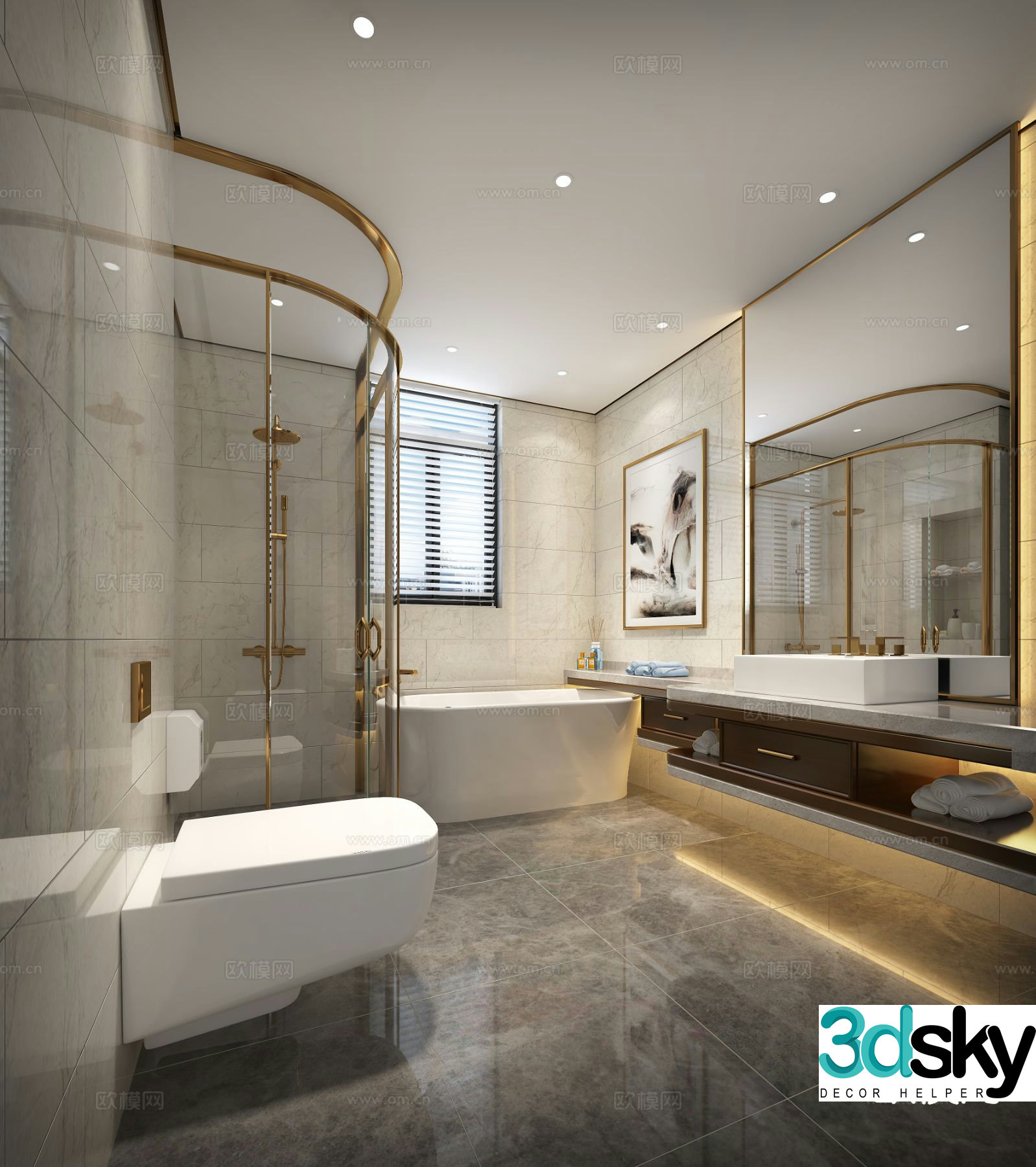 Modern bathroom bathroom toilet 3d model
