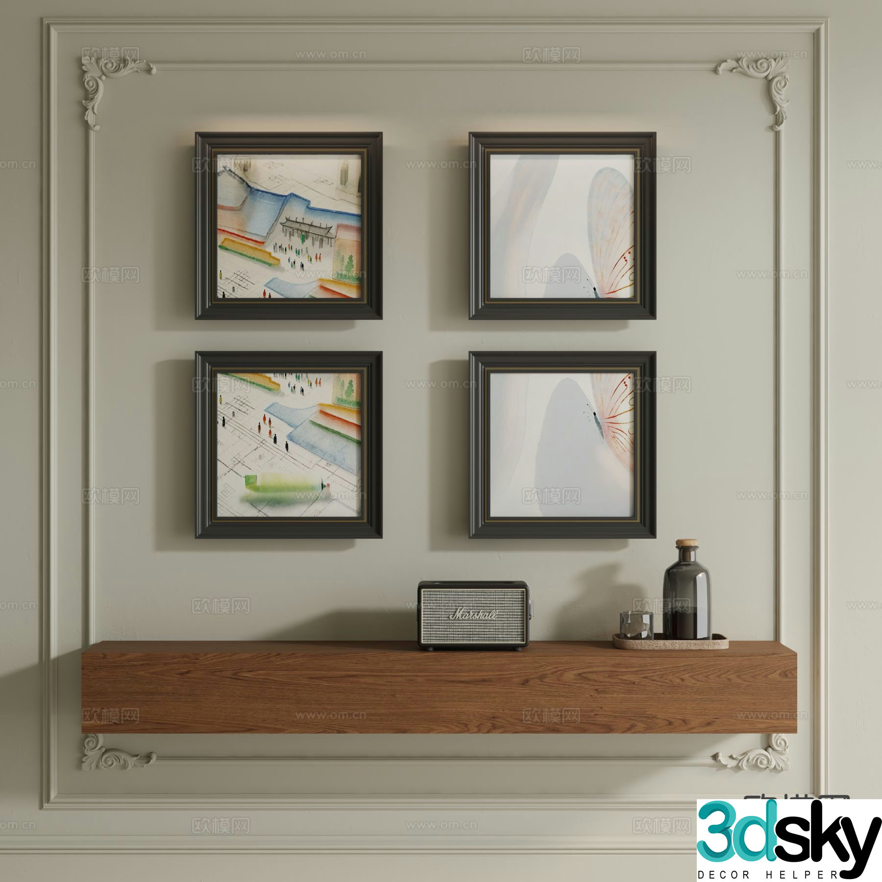 Modern decorative painting hand painting children’s painting 3d model