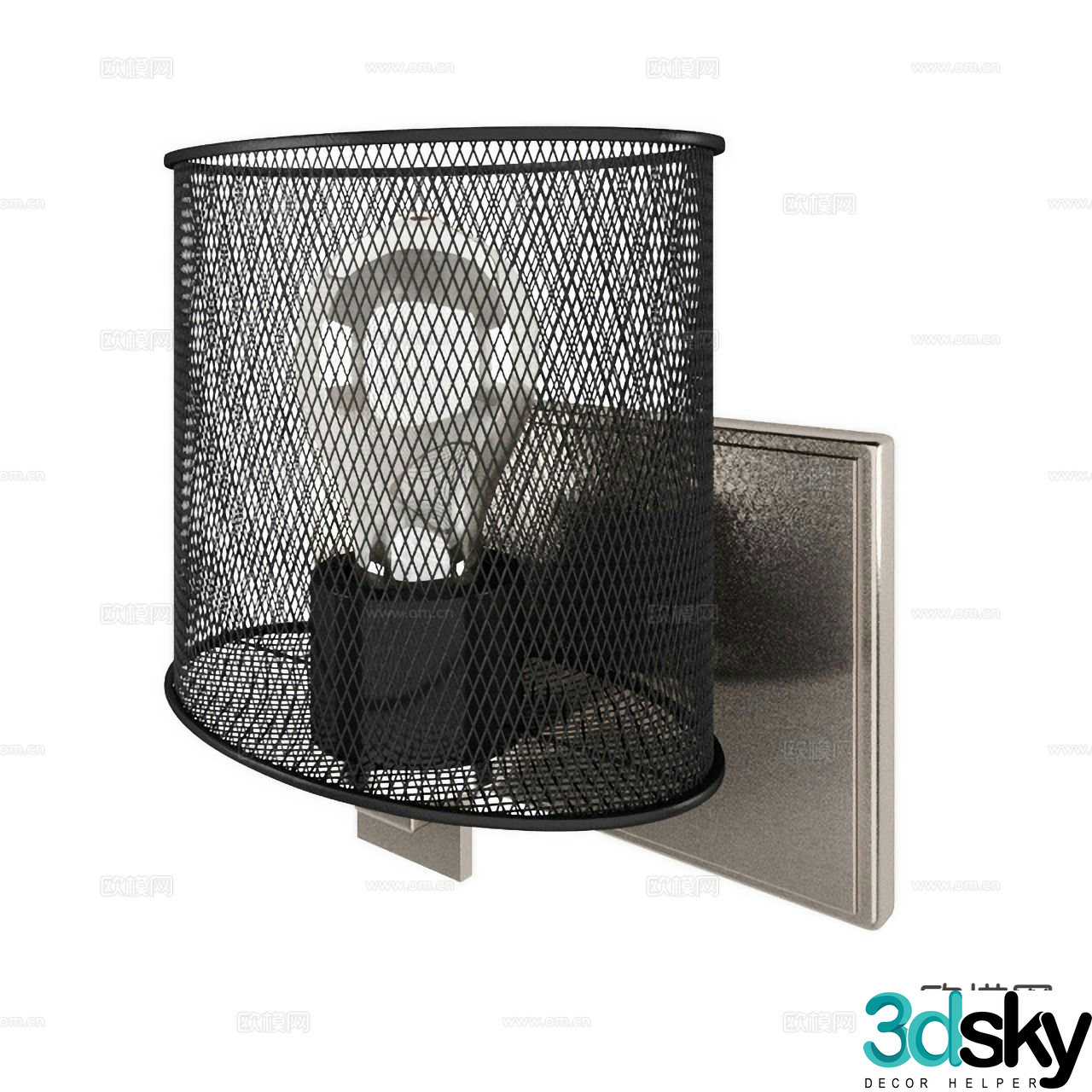 Industrial style wall lamp 3d model