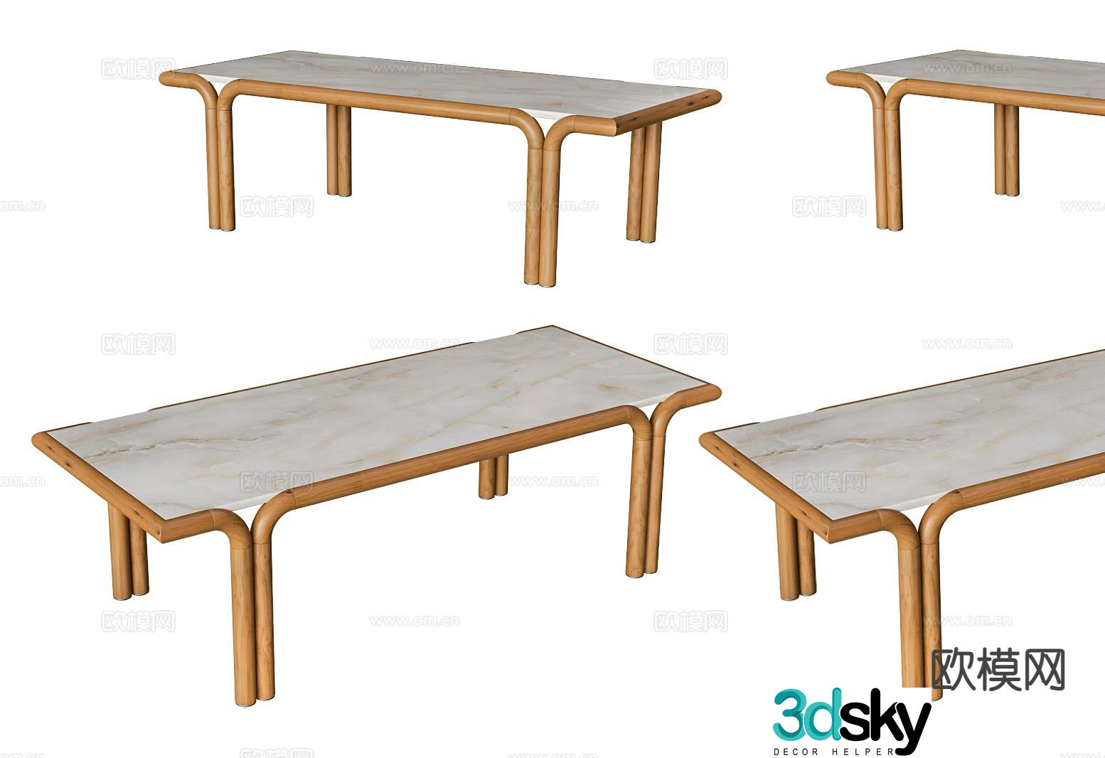 Marble dining table tea table large table 3d model