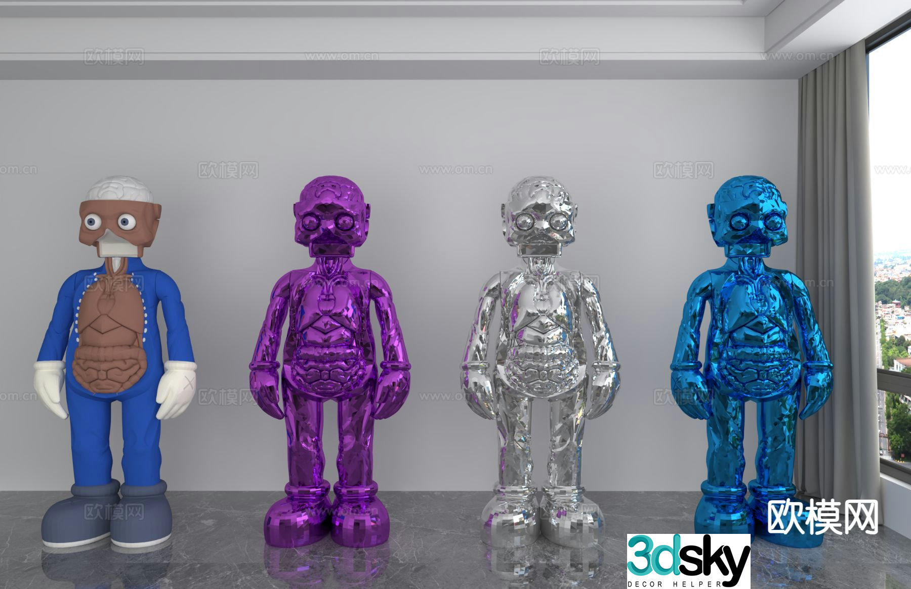 Modern laser doll trendy ornaments 3D model