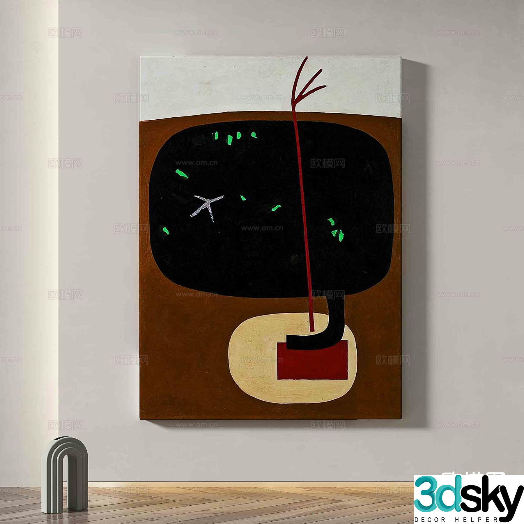 Medieval style hanging painting abstract painting decorative painting 3D model