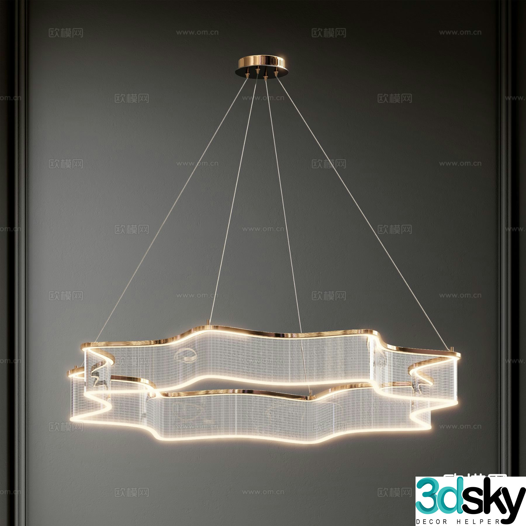 Modern crystal chandelier glass chandelier 3d model