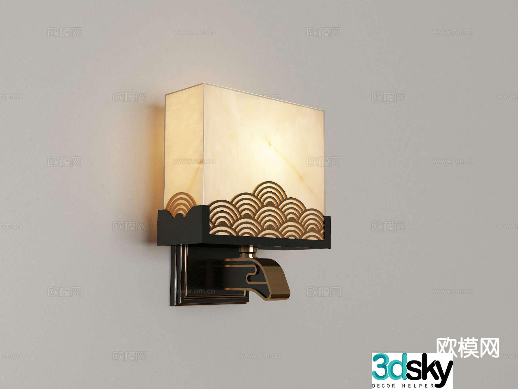 New Chinese style wall lamp 3d model