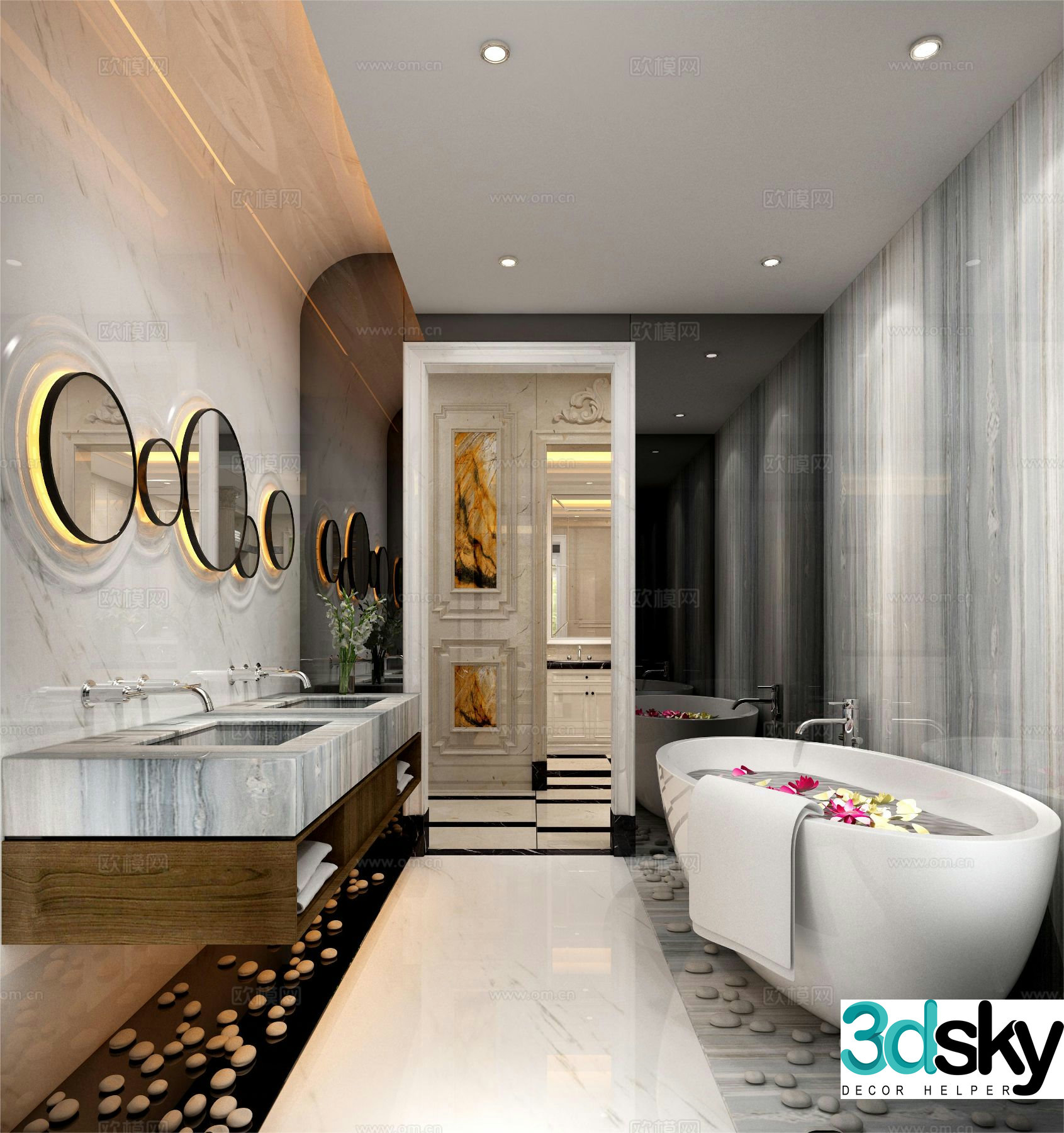 Modern bathroom bathroom toilet 3d model