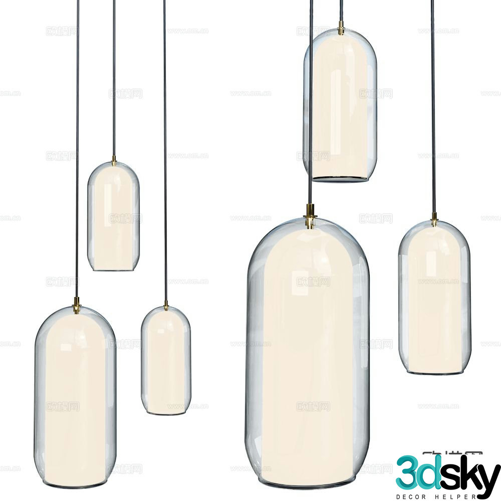 Cangini Tucci glass chandelier 3d model
