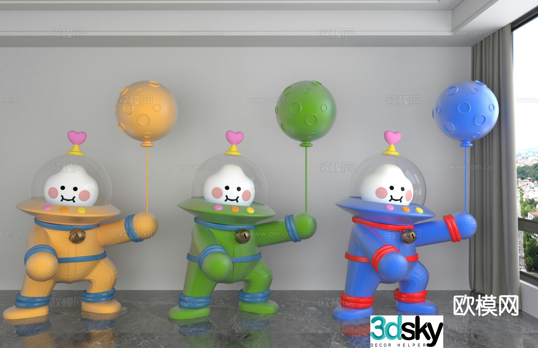 Modern astronaut doll trendy ornaments 3D model