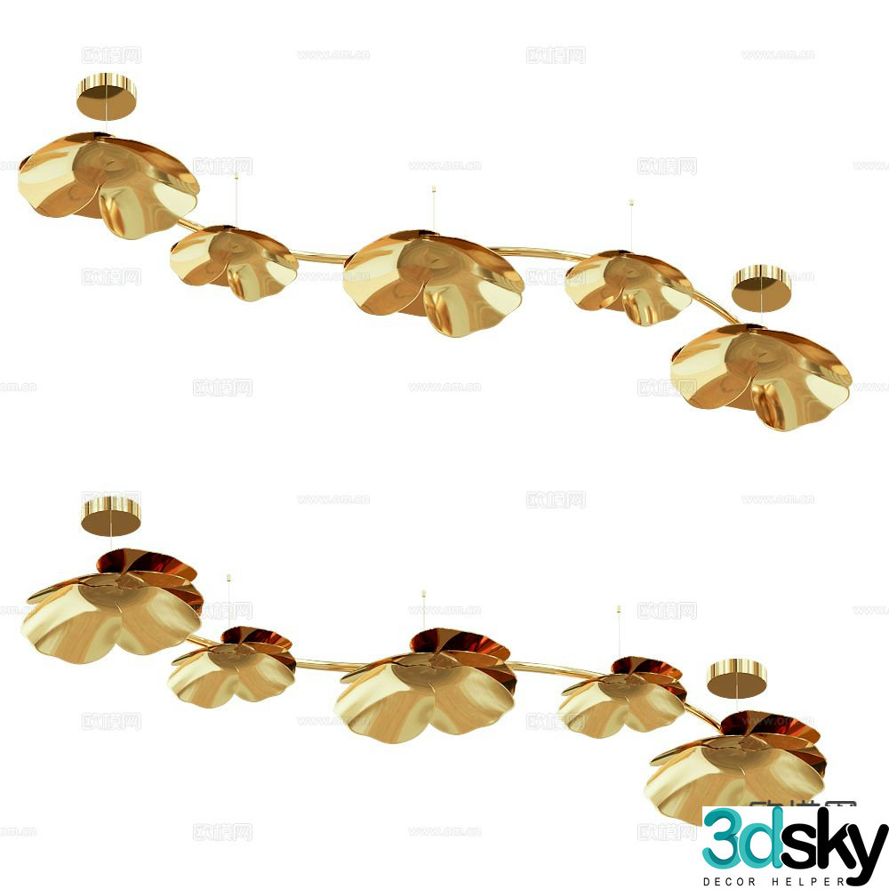 Salto flower chandelier art chandelier 3d model