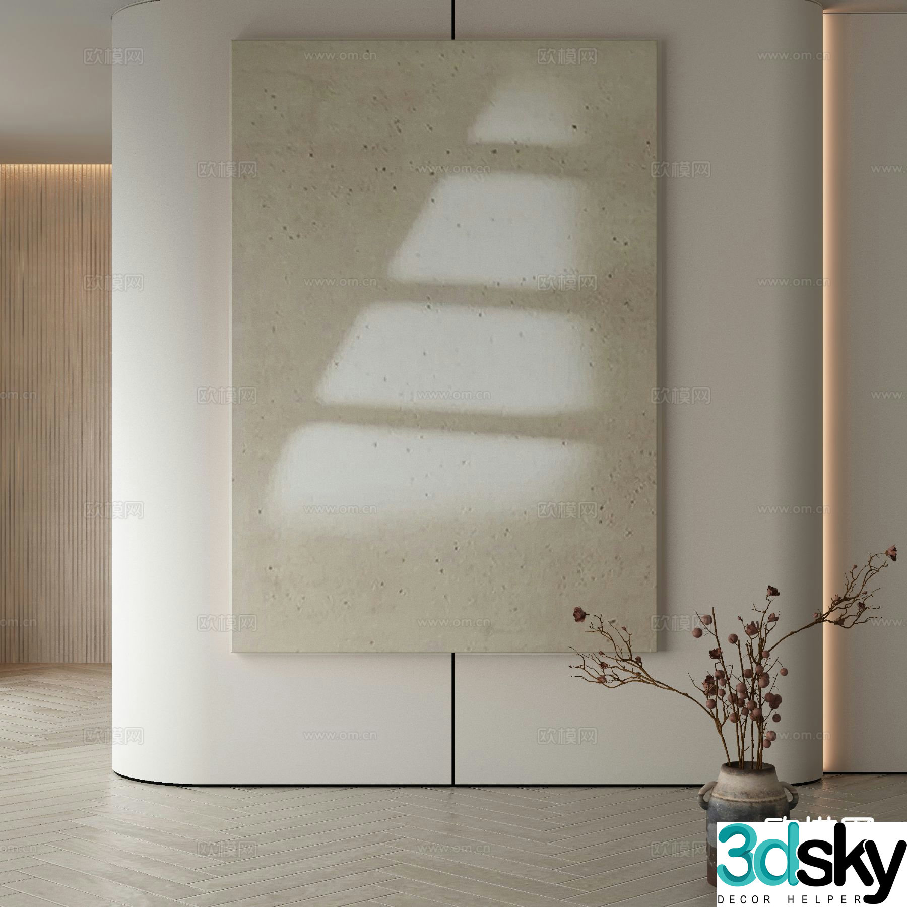 Modern decorative painting texture painting light and shadow painting 3D model