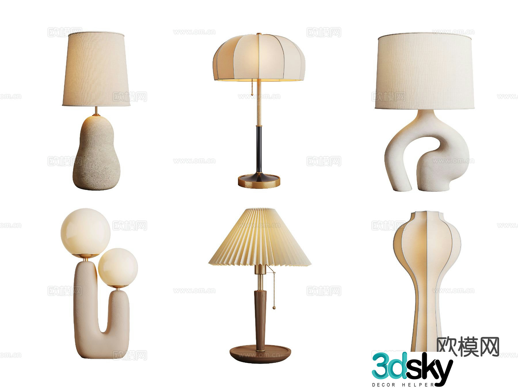 wabi-sabi table lamp 3d model