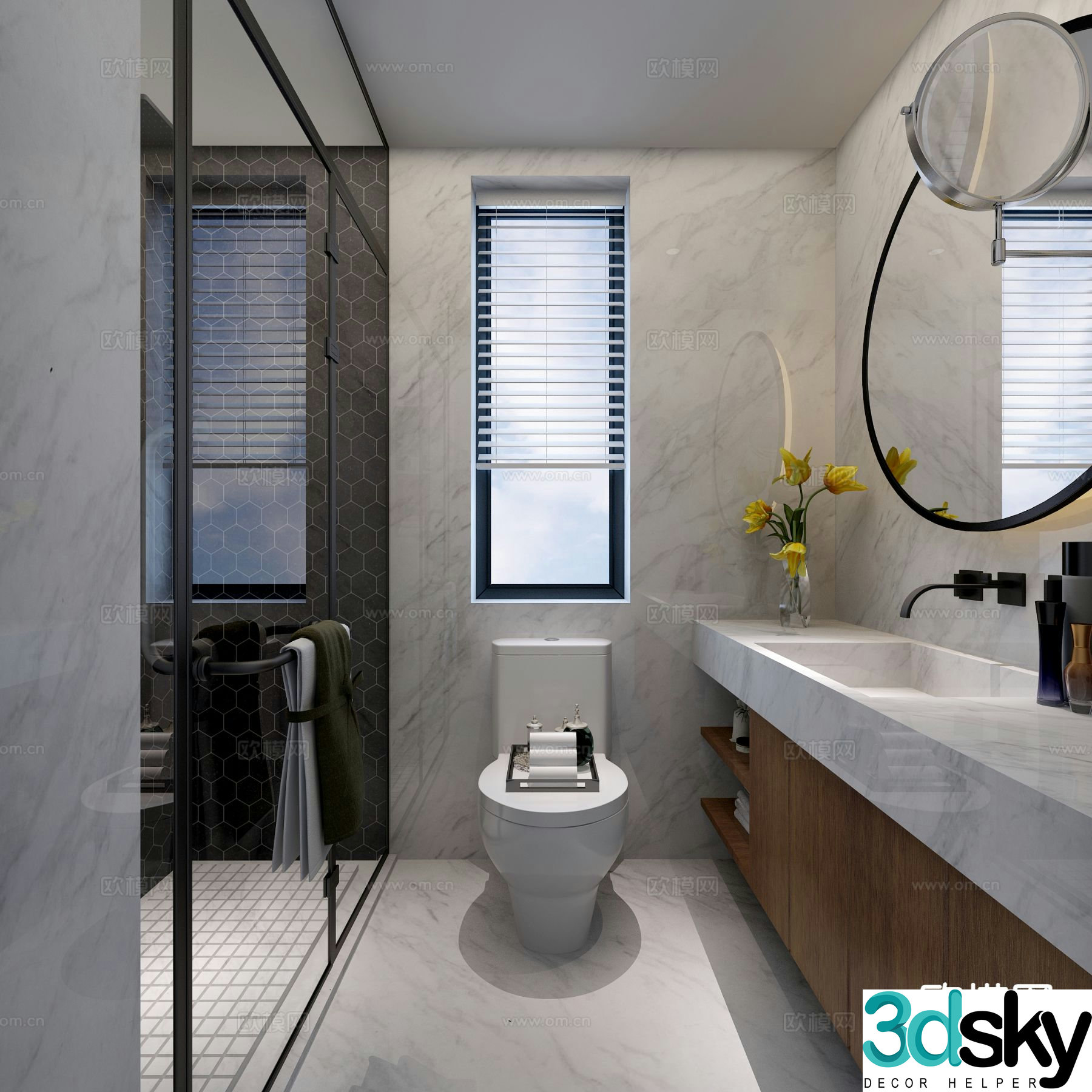 Modern bathroom bathroom 3d model