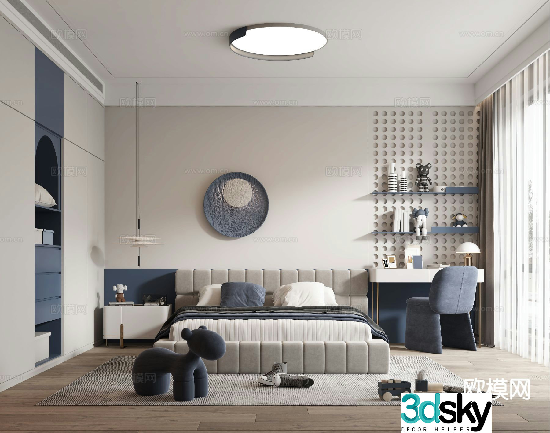 Modern children’s room kid’s room boy’s room 3d model