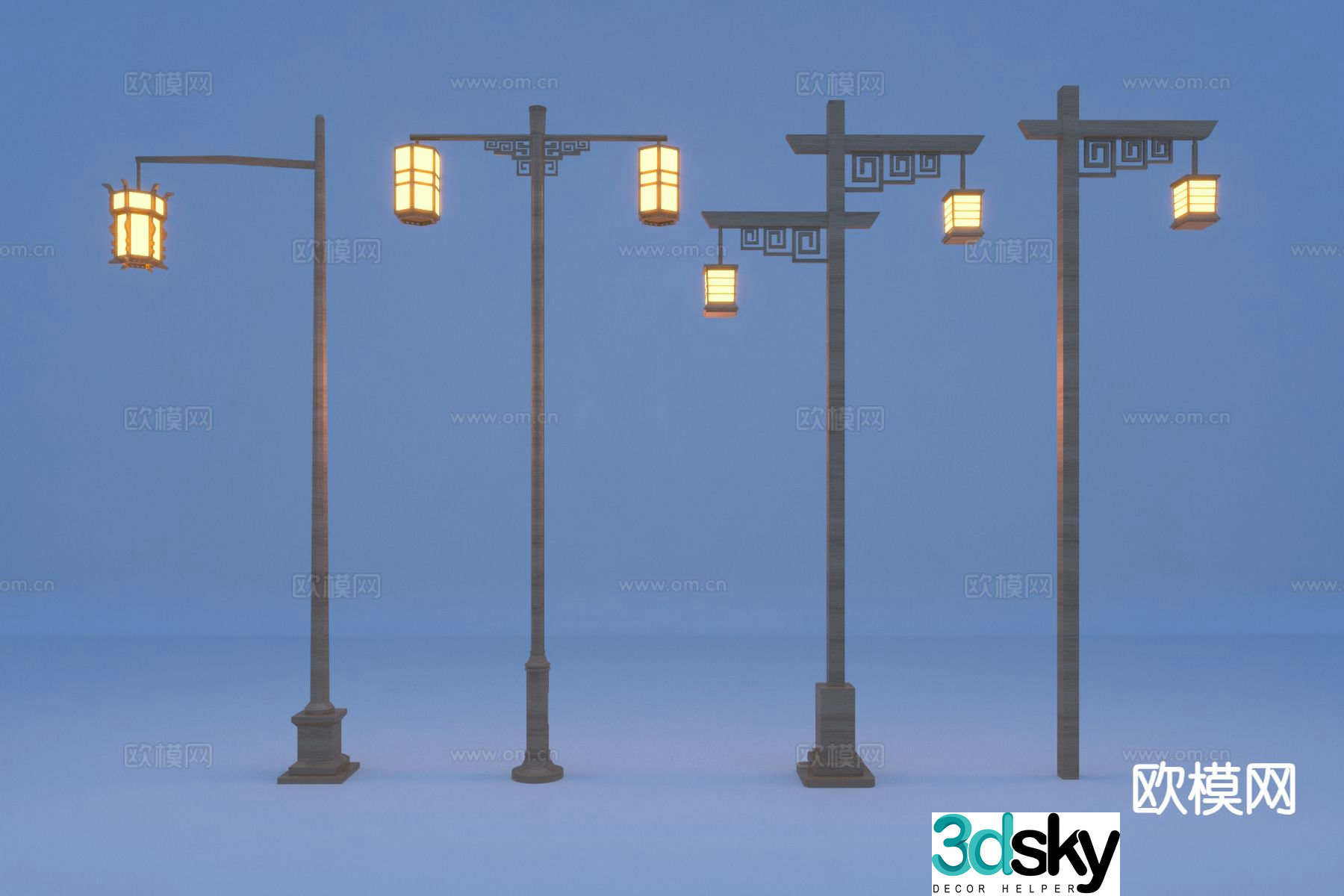New Chinese style municipal street lamp rural landscape lamp 3D model