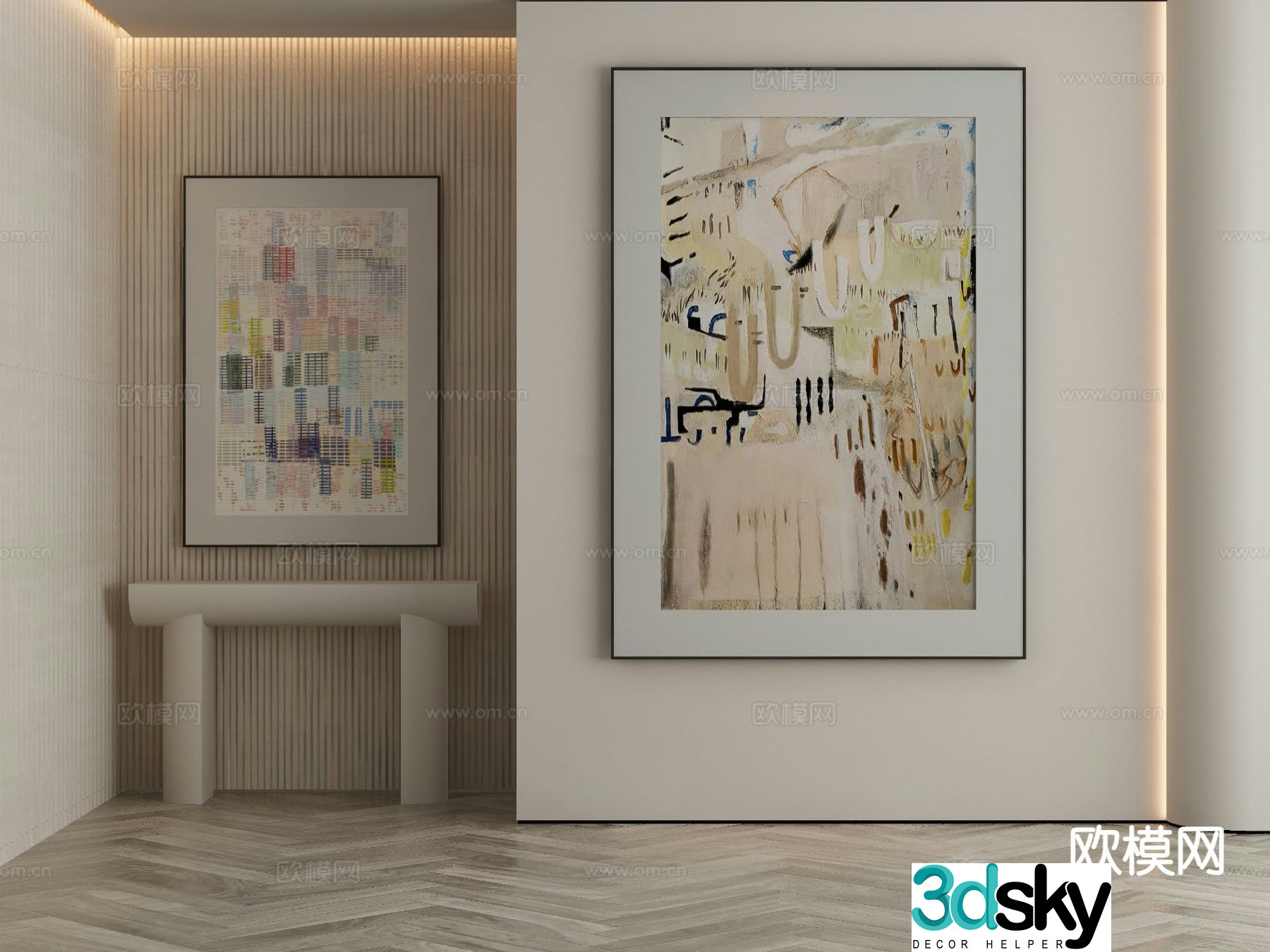 Modern art painting cartoon painting decorative painting 3d model