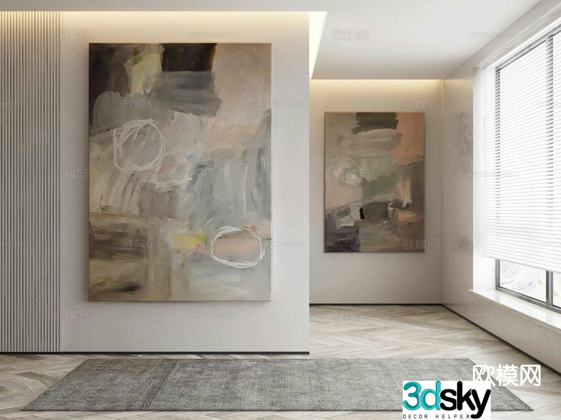 Modern decorative painting texture painting 3d model
