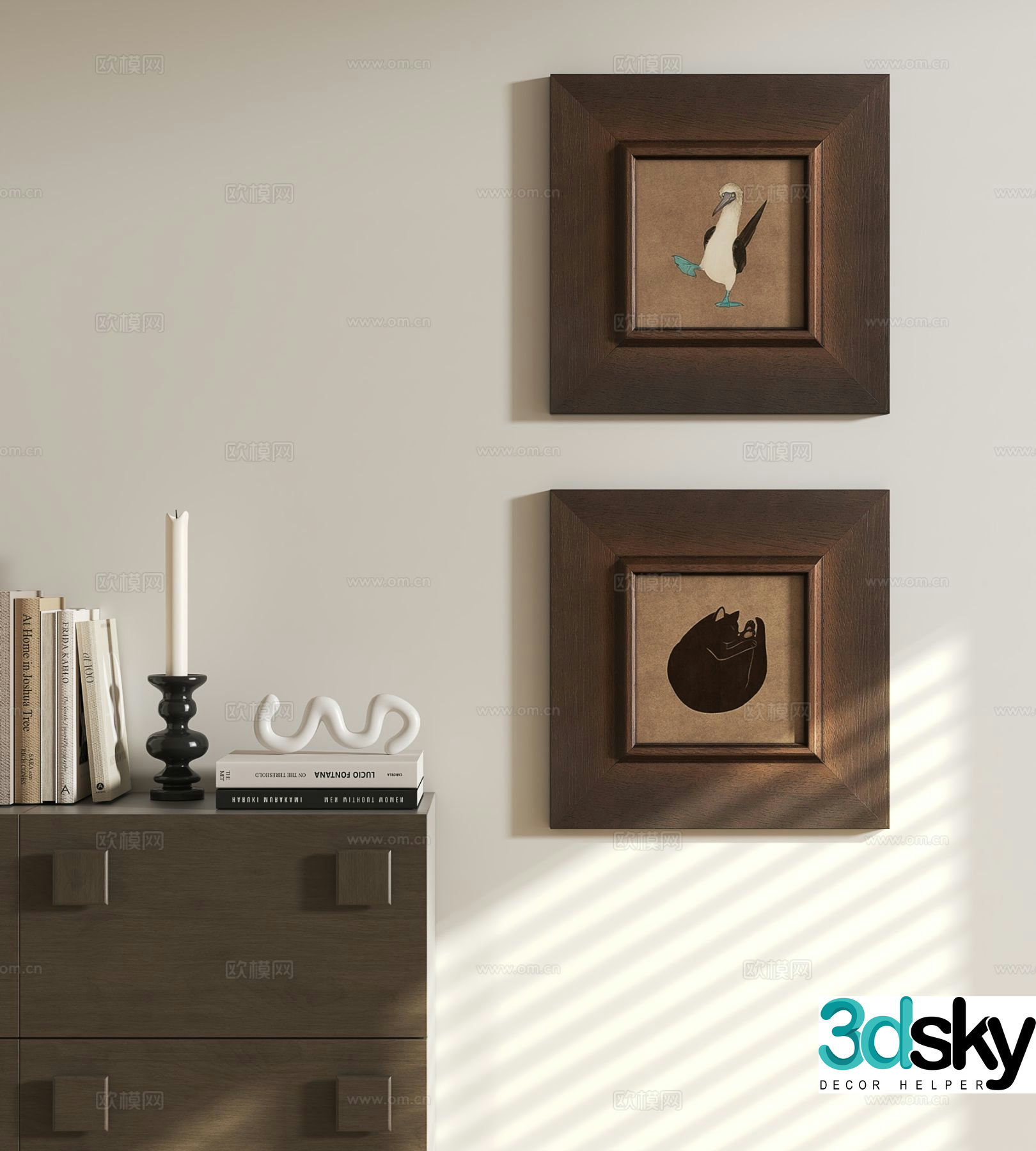 Medieval style combination painting retro painting hanging painting 3D model