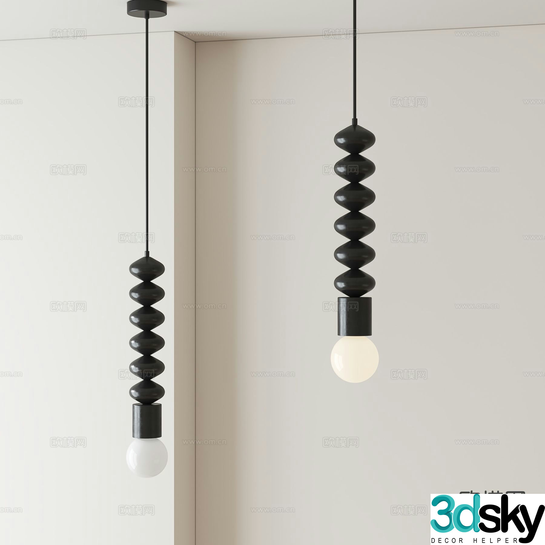Nordic small chandelier 3d model