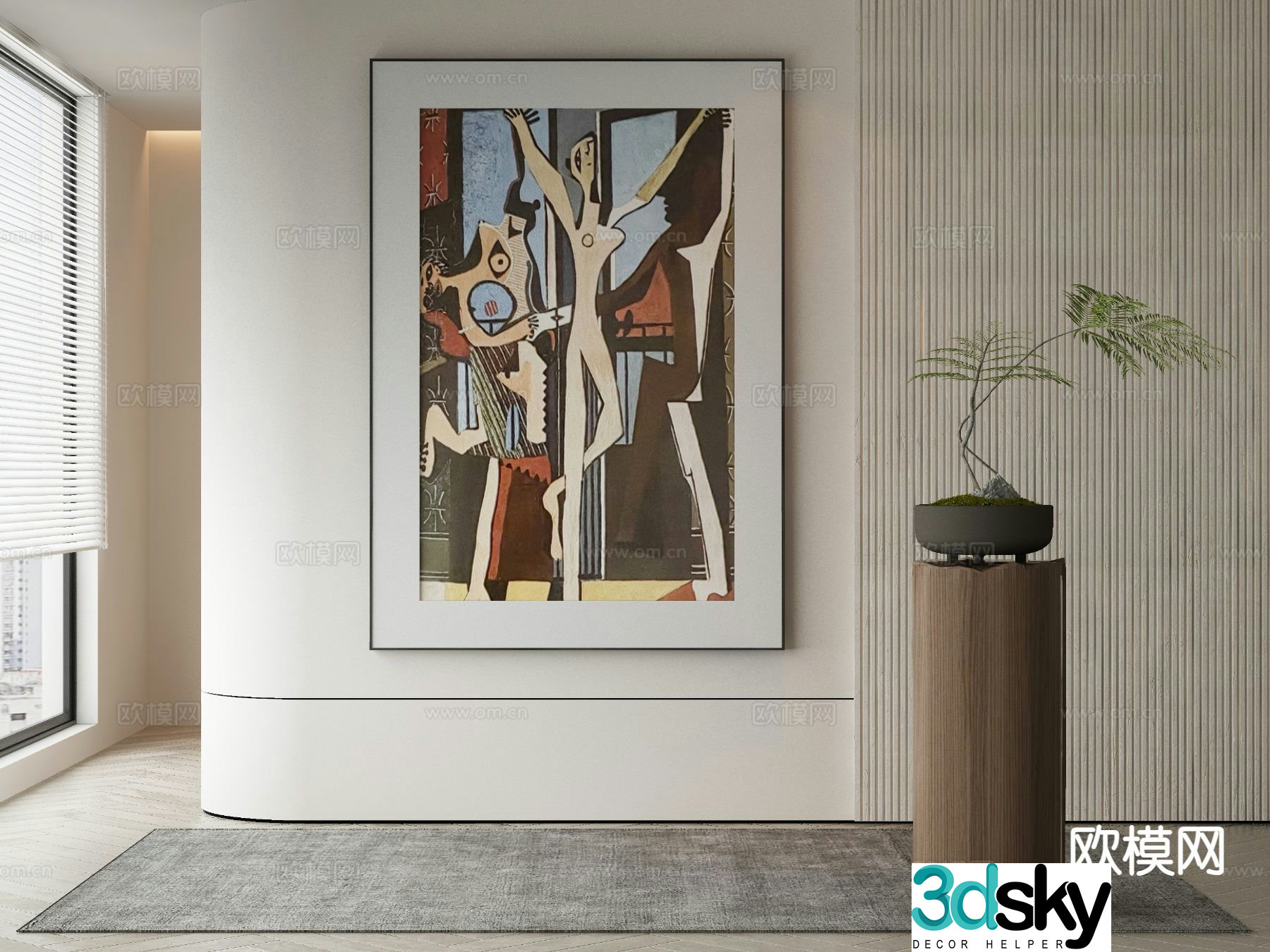 Modern decorative painting abstract painting figure painting 3d model