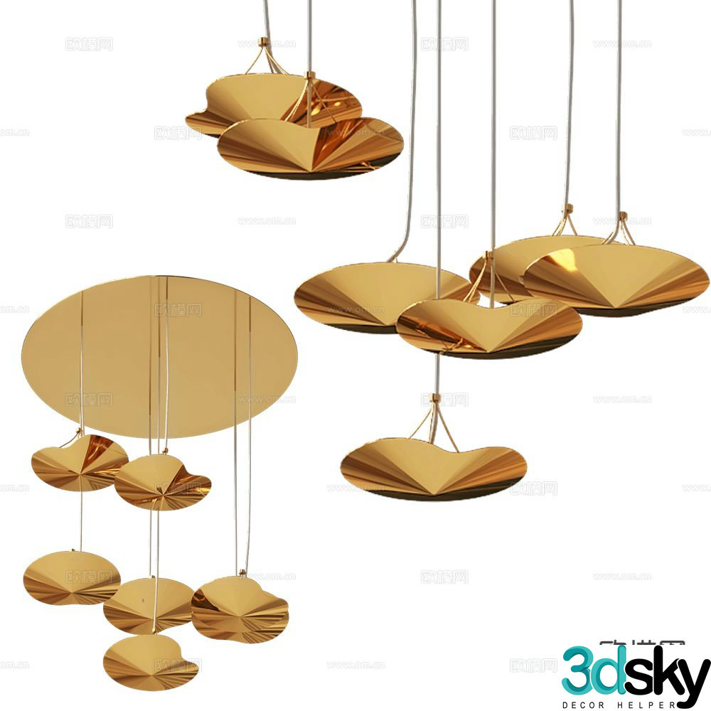 Salto metal chandelier art chandelier 3d model
