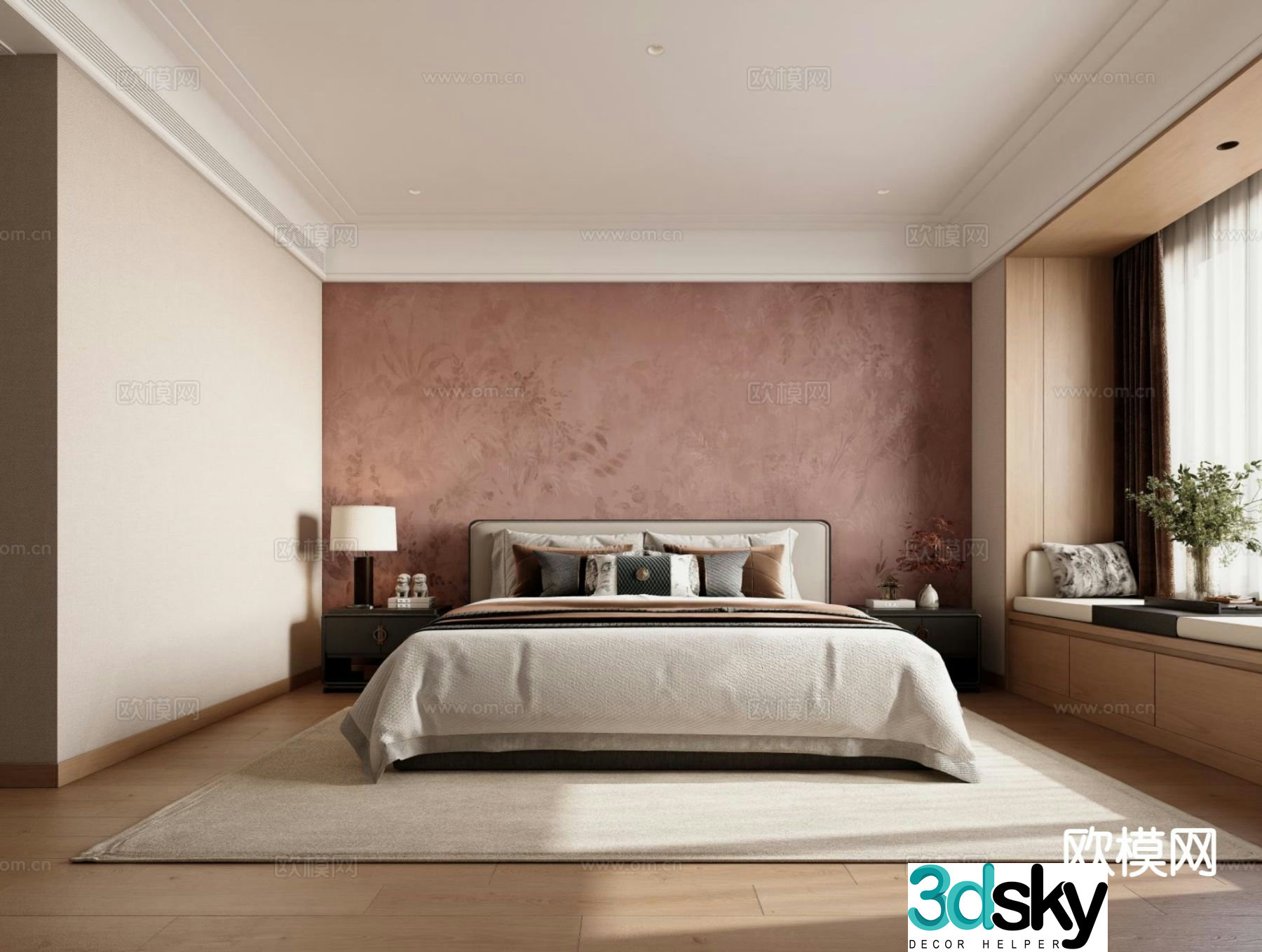 New Chinese style bedroom master bedroom 3d model