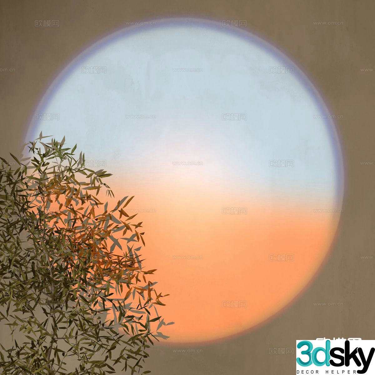 Surface mounted downlight spotlight sunset light 3d model
