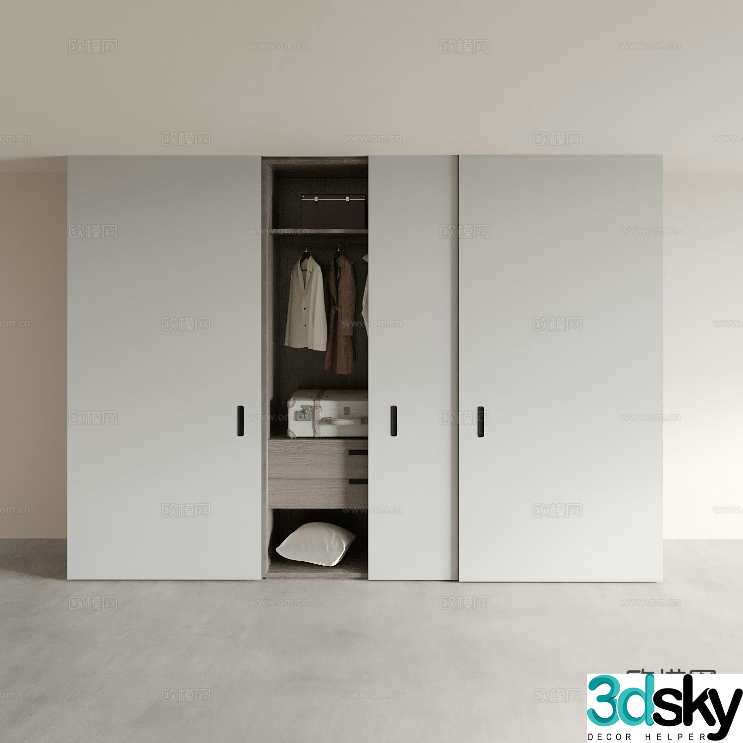 modern wardrobe wardrobe 3d model