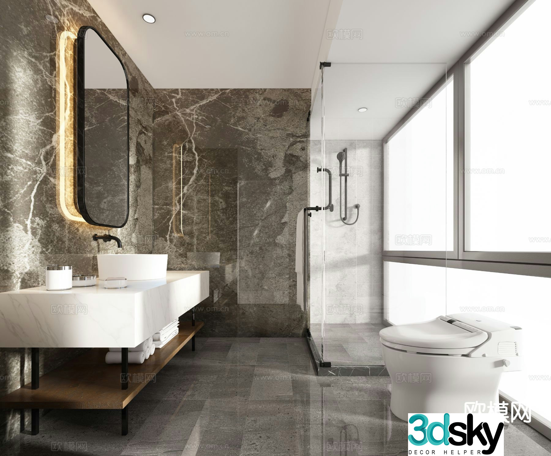 Modern bathroom bathroom master bathroom 3d model