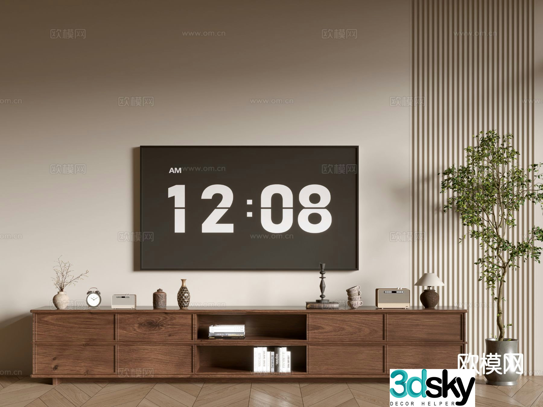 Medieval style TV cabinet 3D model